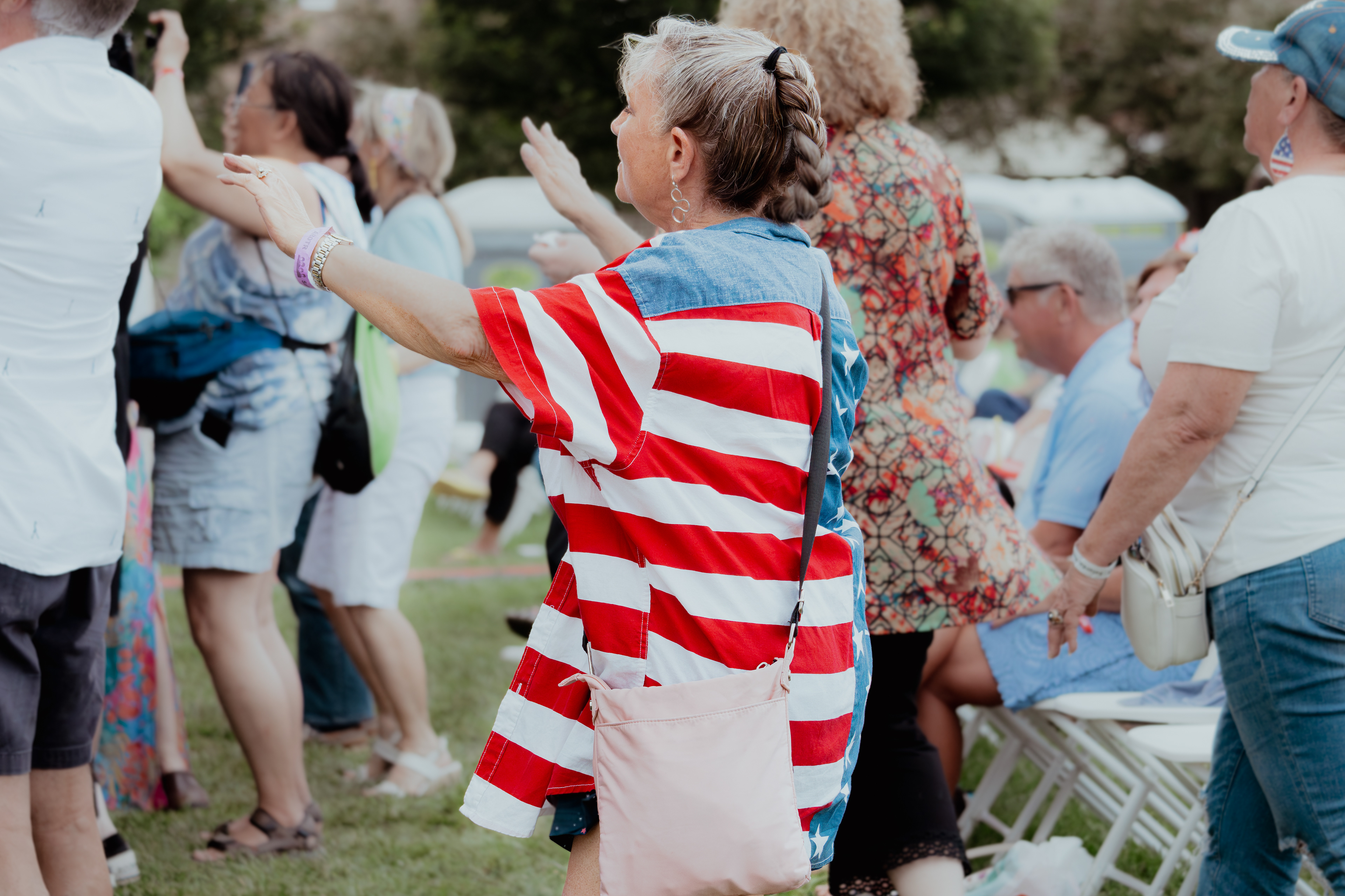 People Enjoying the Music at Abbey Road on The River. May 25th, 2024/Aspen Hester