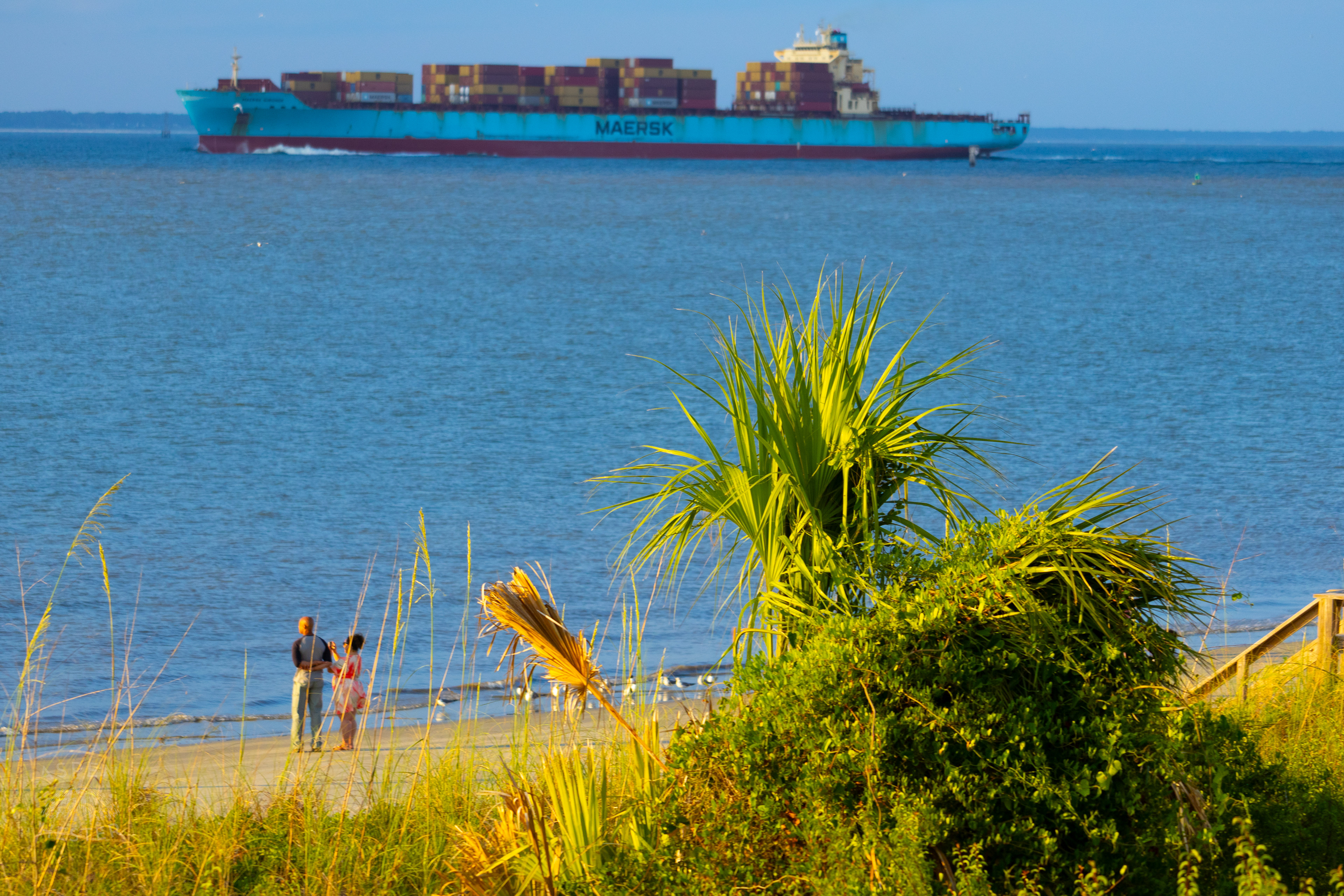 Cargo Ship Off The Coast of Tybee Island Georgia. June 23rd, 2024/Aspen Hester