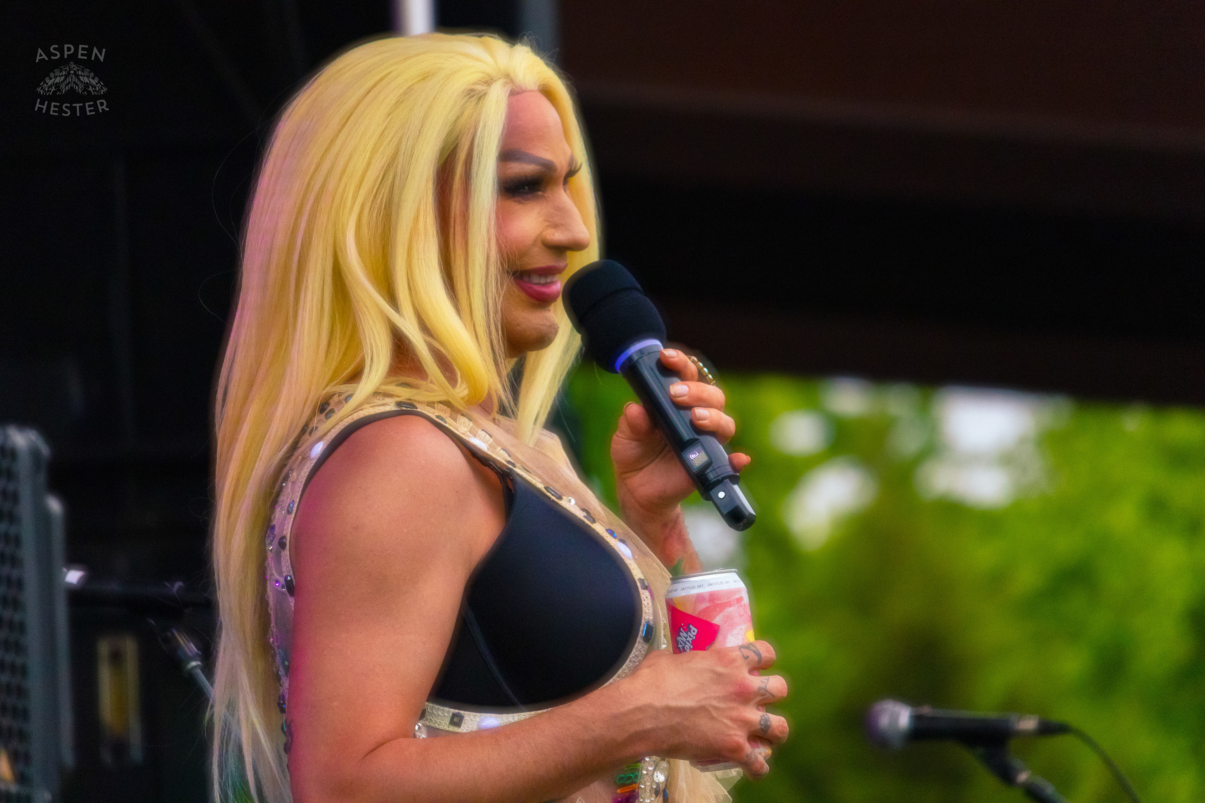 Vanessa Demornay Emceeing Pride Bar's Family Friendly Drag Show at Southern Indiana Pride. June 1st, 2024/Aspen Hester 