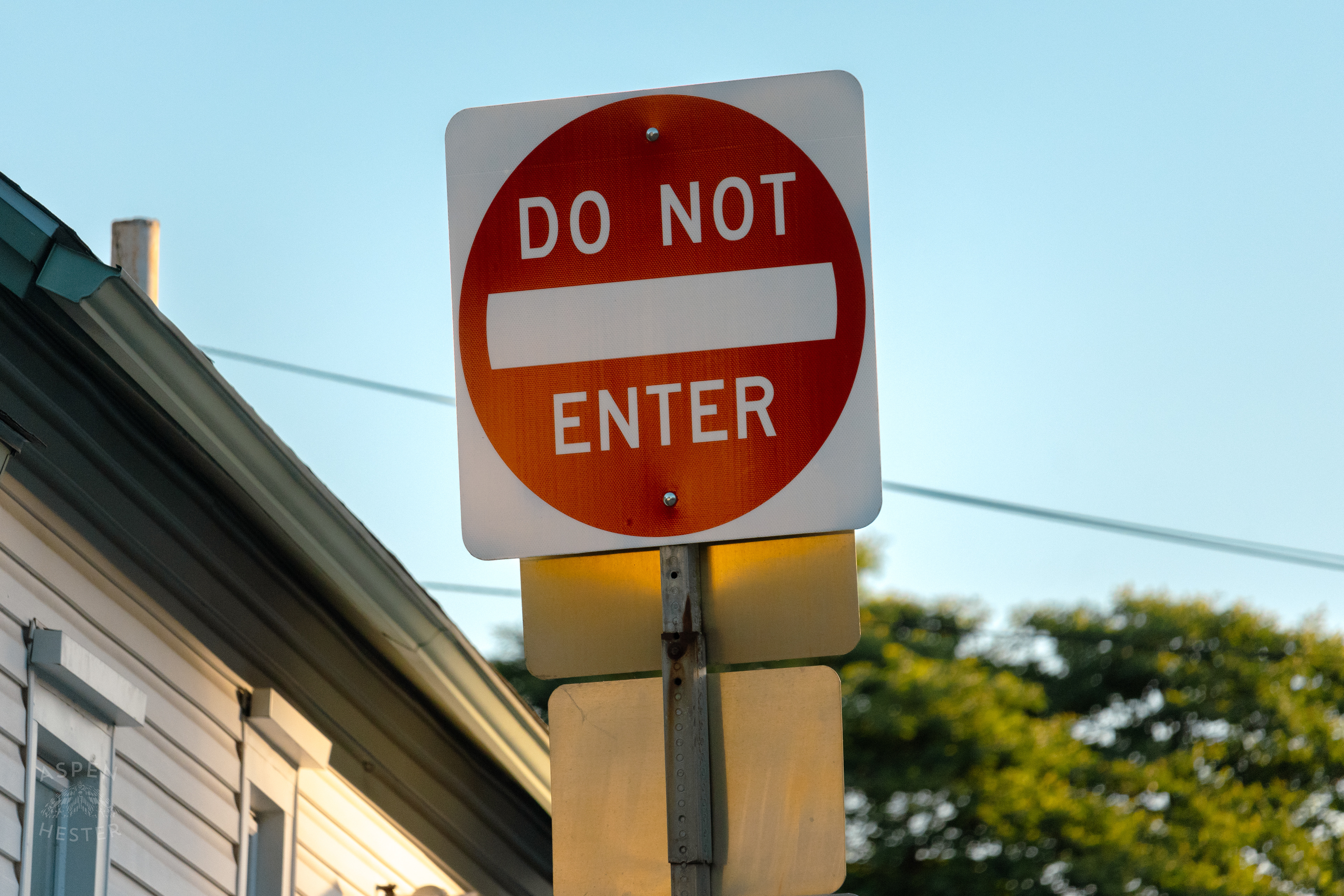 Do Not Enter Street Sign During Golden Hour on Preston Street. May 30th, 2024/Aspen Hester