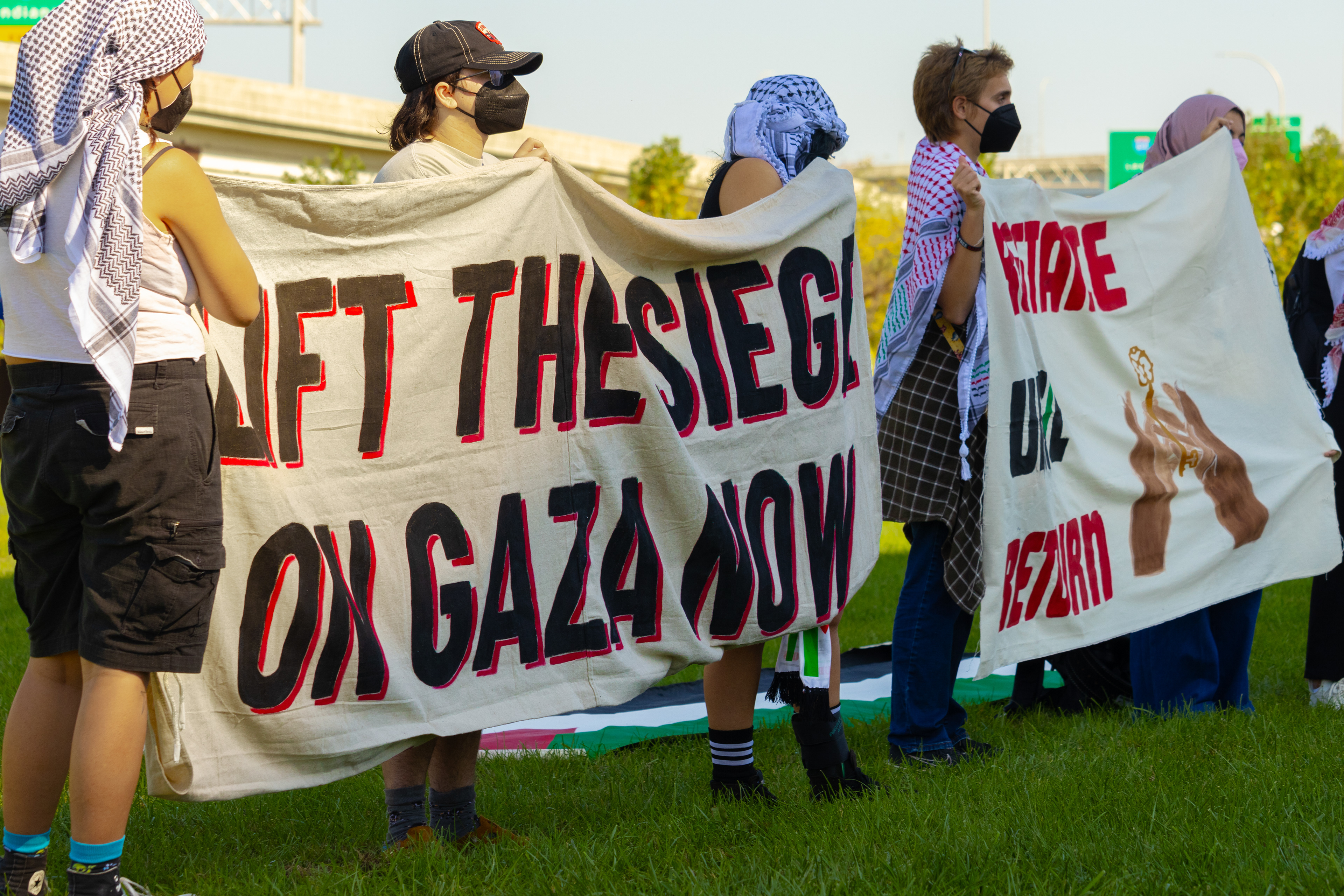 Protesters Demand Peace and Divestment During Lousiville’s One Year of Gaza Genocide Rally. October 5th, 2024/Aspen Hester 
