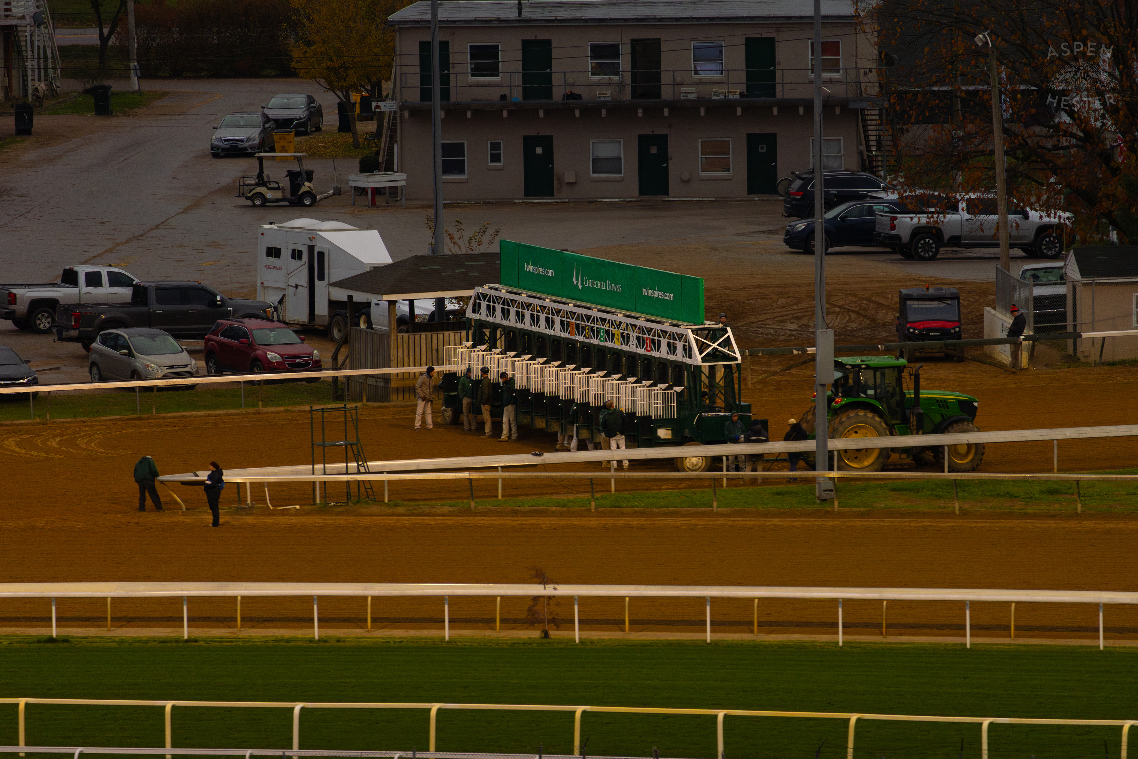 The Starting Gate Waiting For The Race 9 Horses On The Day Bob Baffert Returned to Churchill Downs After A 3 Year Suspension. November 27th, 2024/Aspen Hester