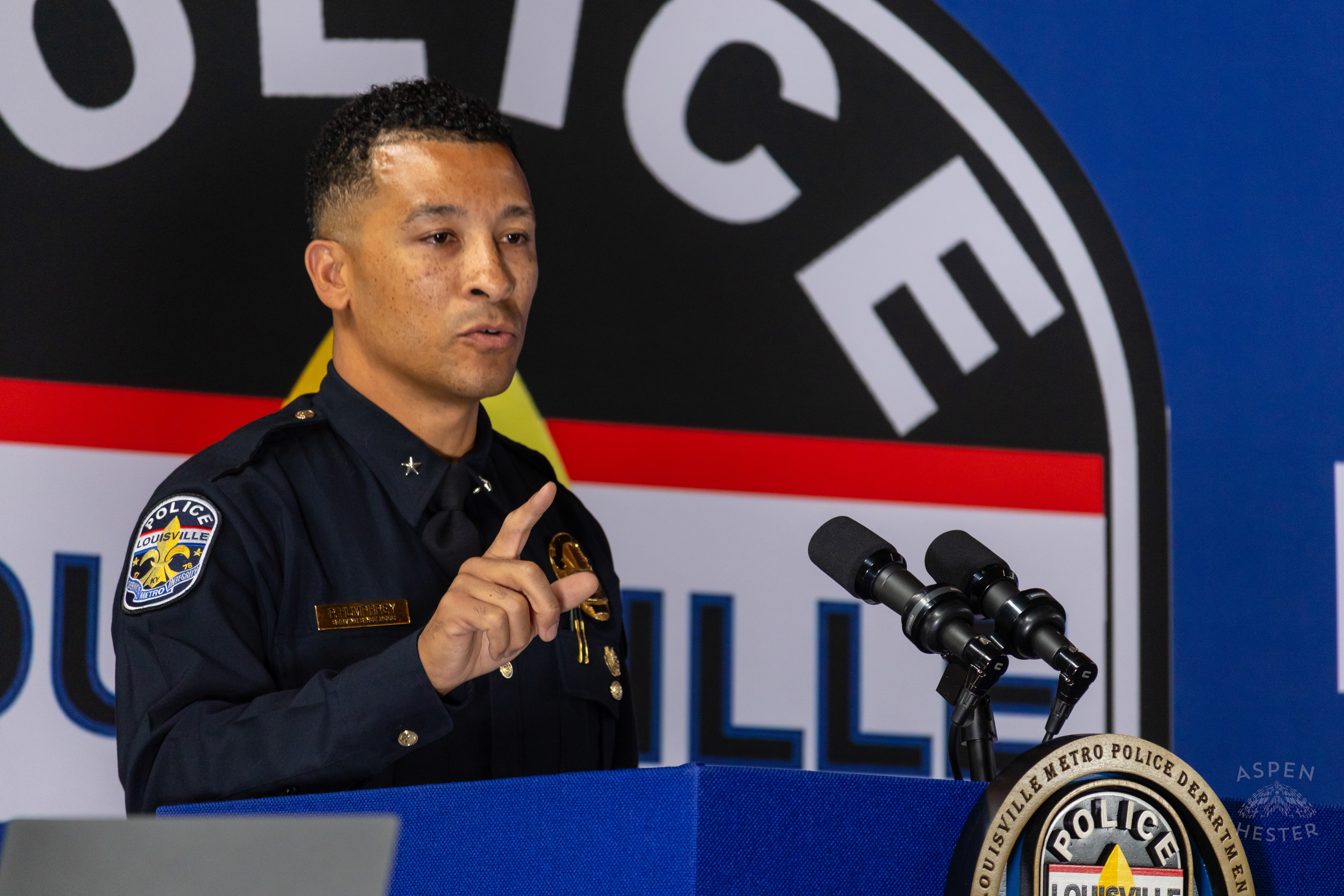 Interim Police Chief Paul Humphrey Speaks at The Graduation of MAC 59 into LMPD. August 30th, 2024Aspen Hester