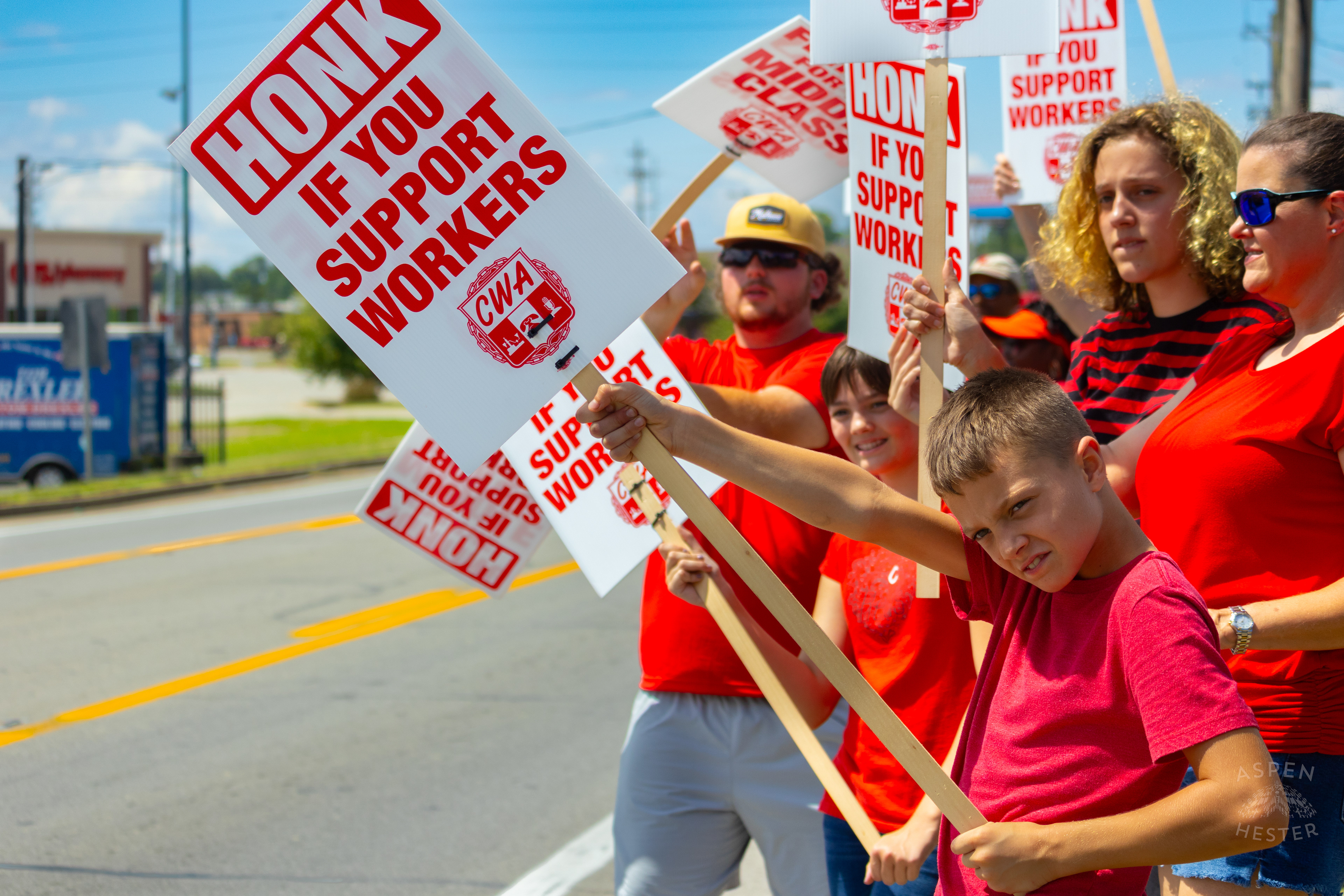 Members of The Communication Workers of America Union and Supporters Strike Against AT&T for Fair Pay and Benefits. August 18th, 2024/Aspen Hester