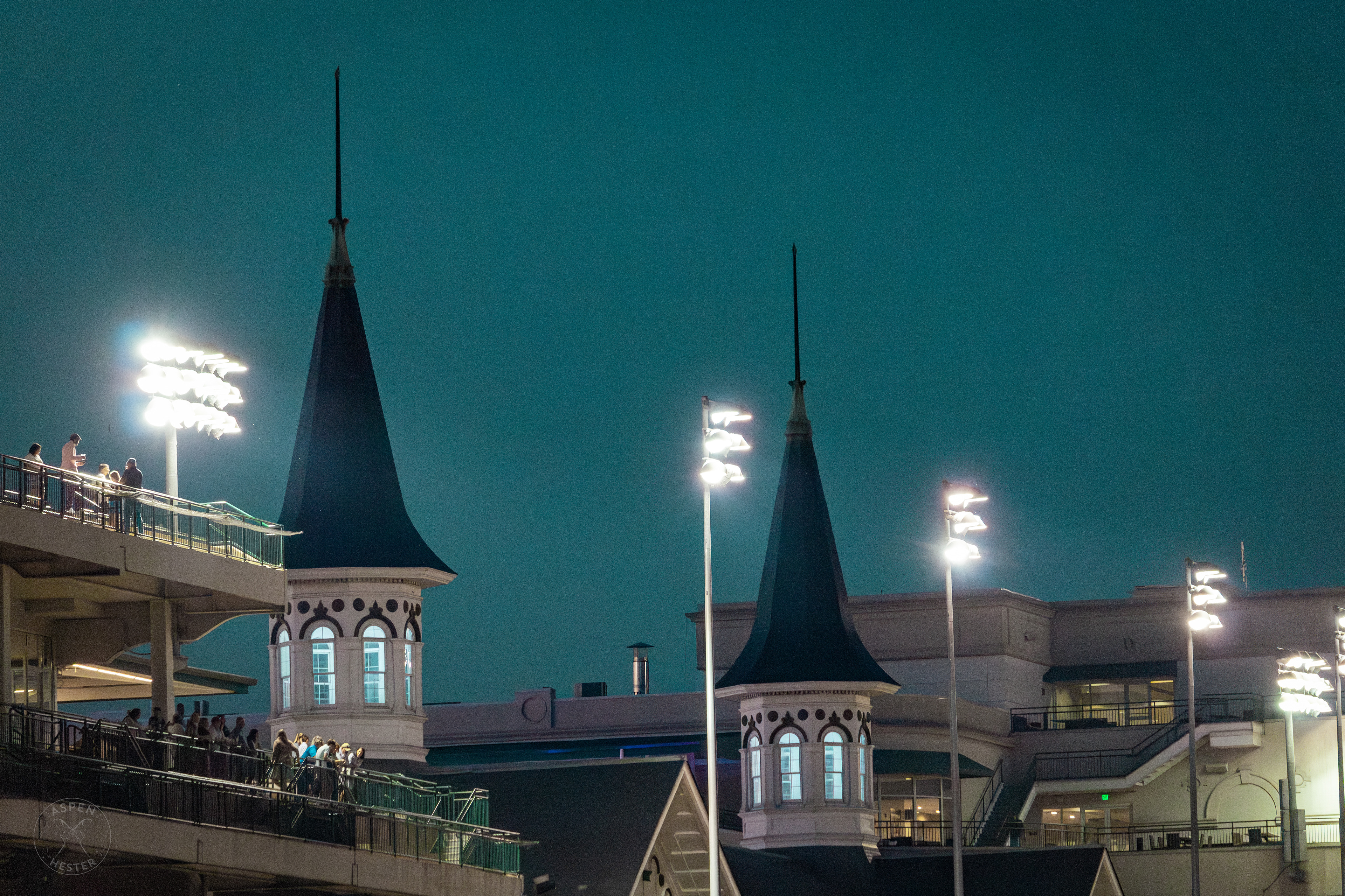 The Twin Spires Over Downs After Dark. May 18th, 2024/Aspen Hester