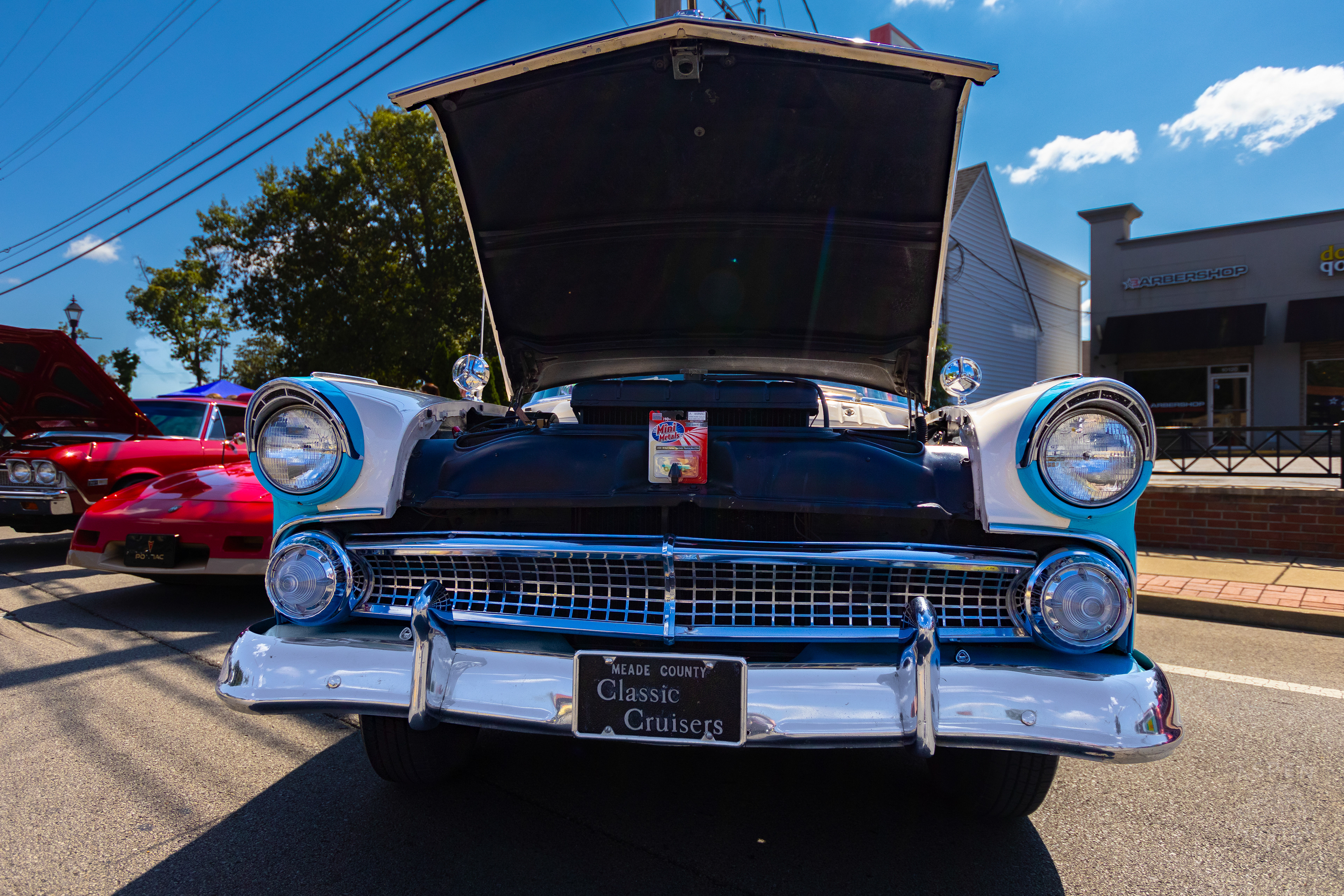 A Light Blue 1955 Ford Crown Victoria on Display at The 2024 Jeffersontown Gaslight Festival. September 15th, 2024/Aspen Hester