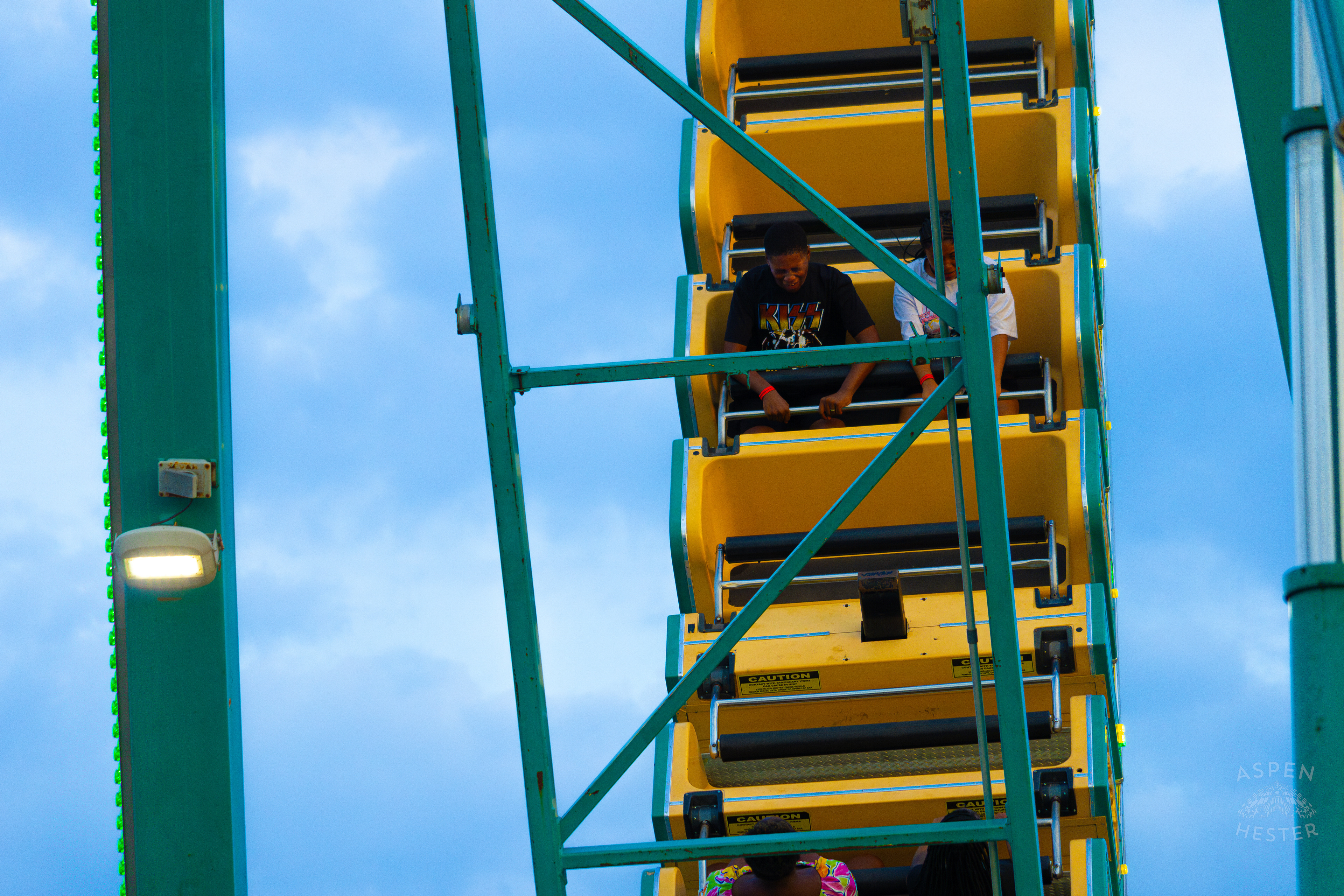Fair Goers on Pharaoh's Fury Pirate Ship at The 120th Kentucky State Fair. July 15th, 2024/Aspen Hester