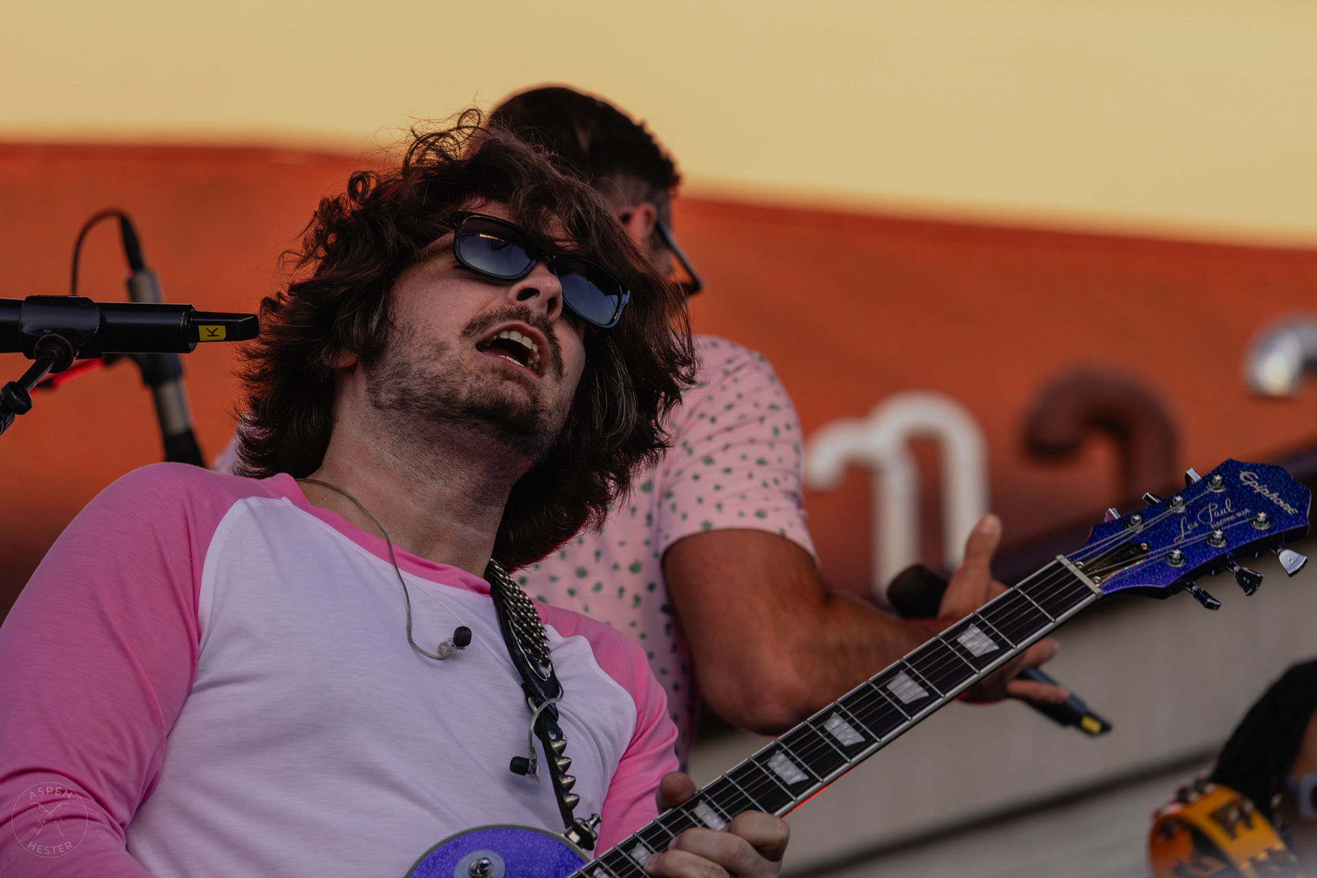 The Juicebox Heroes' Kyle Reagan Playing Guitar At Clarksville 'Good Times' Summer Concert Series. May 11th, 2024/Aspen Hester