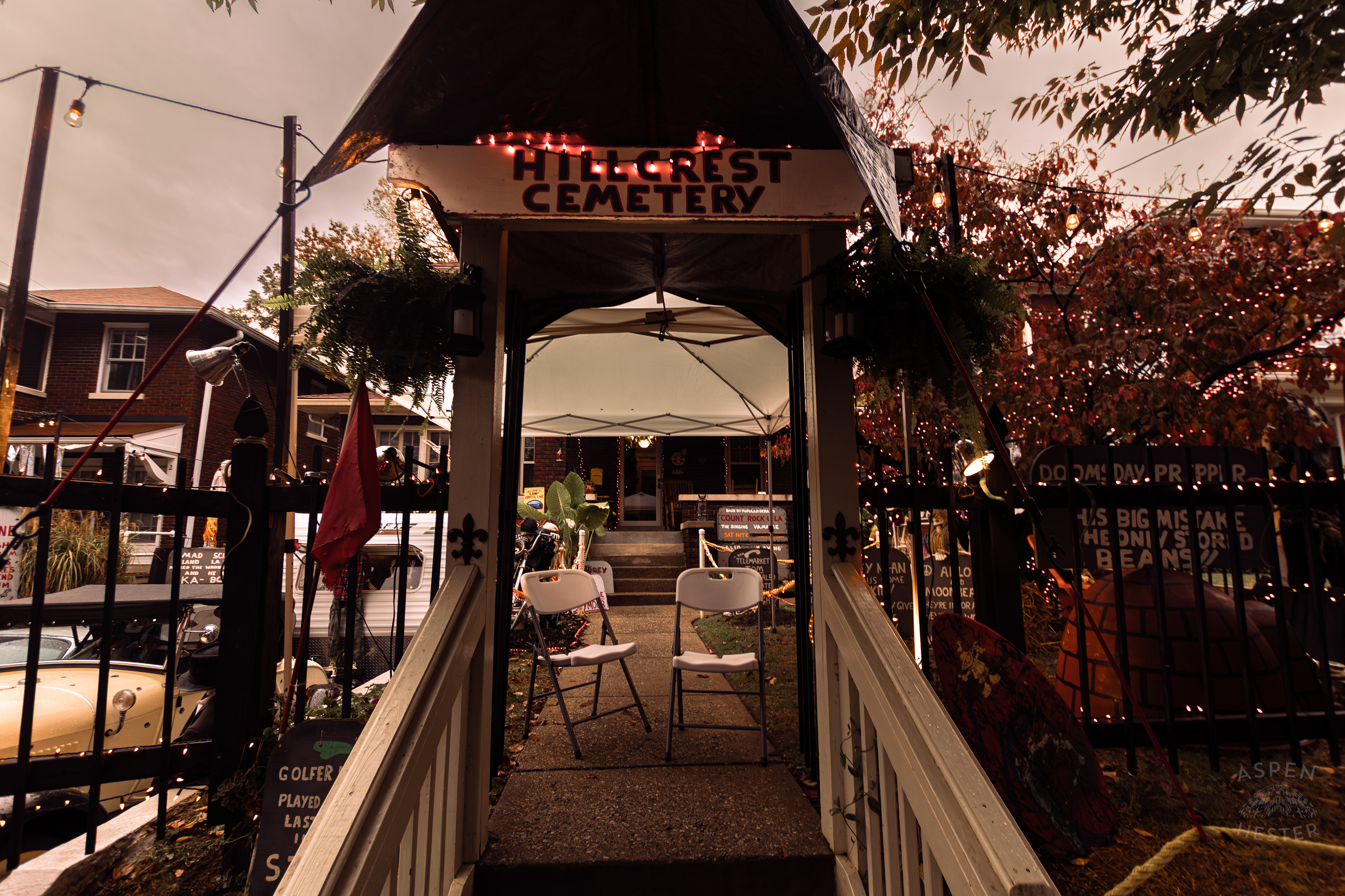 The Hillcrest Cemetery Along Hillcrest Avenue on Halloween Night. October 31st, 2024/Aspen Hester