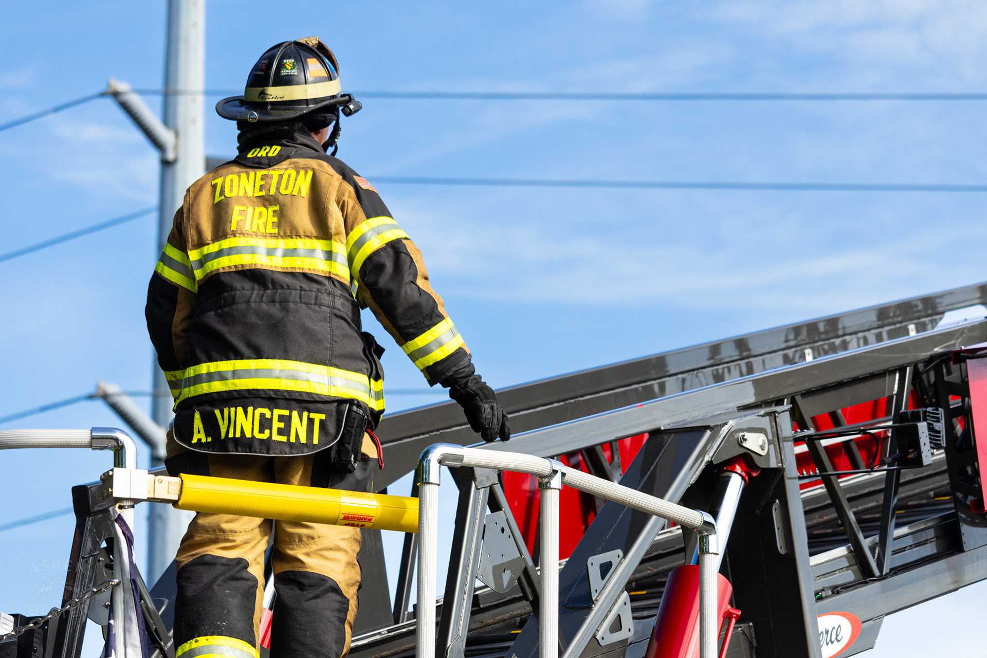 Zoneton Firefighter Battling Flames at The Old Library on Preston Highway. May 31st, 2024/Aspen Hester