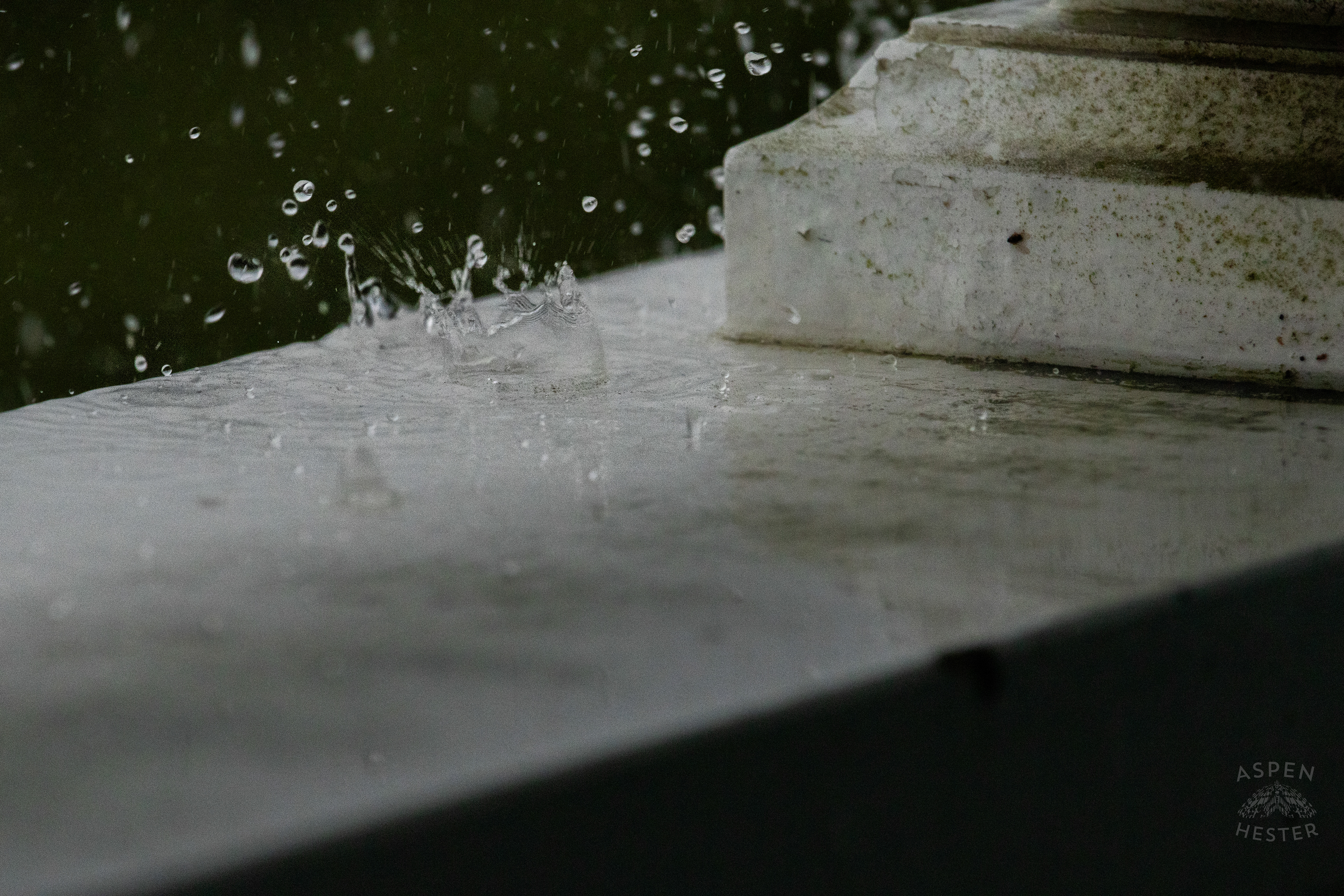Raindrops as A Thunderstorm Rolls Over Tybee Island Georgia. June 27th, 2024/Aspen Hester