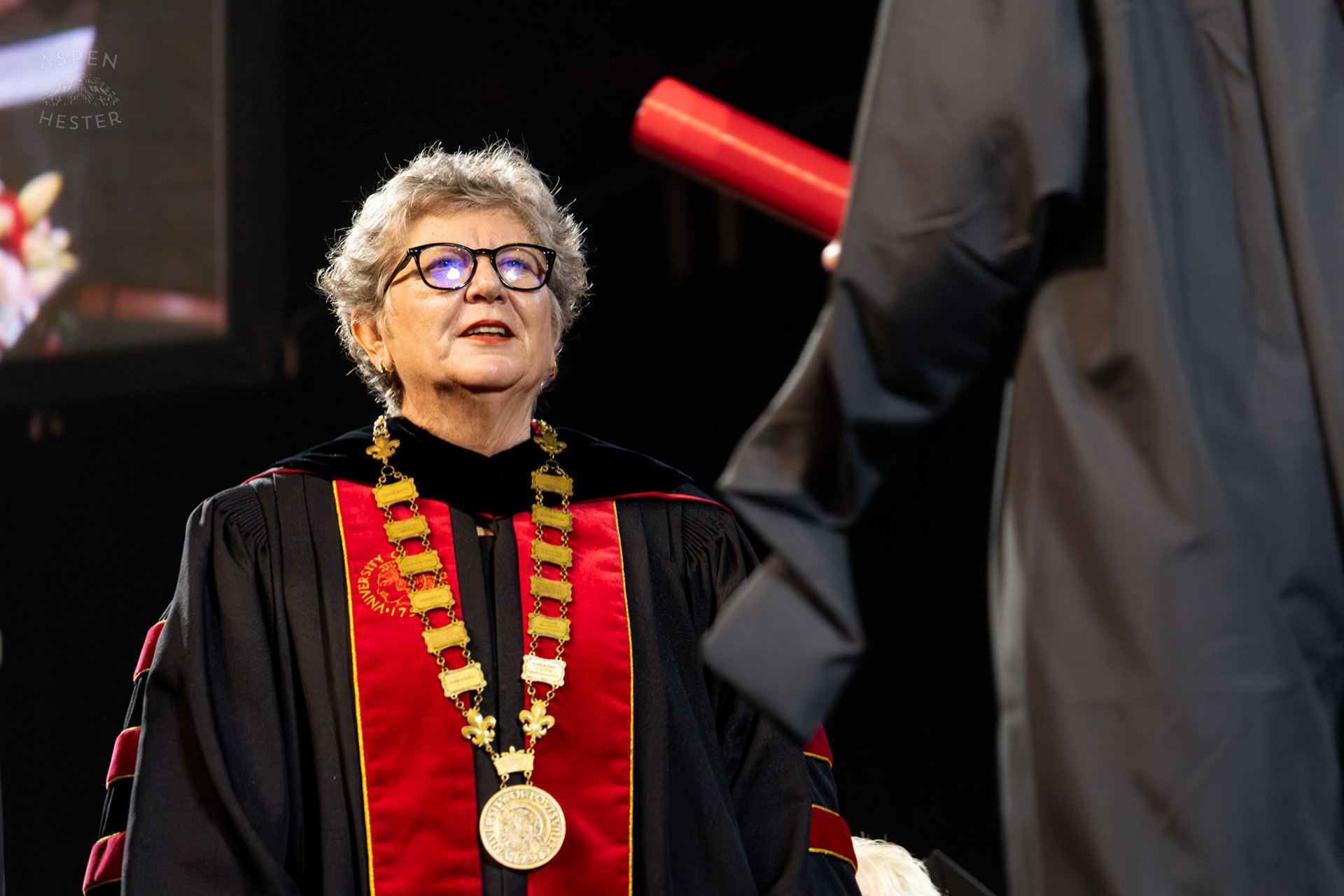 Kim Schatzel at UofL's 2024 Spring Graduation. May 11th, 2024/Aspen Hester