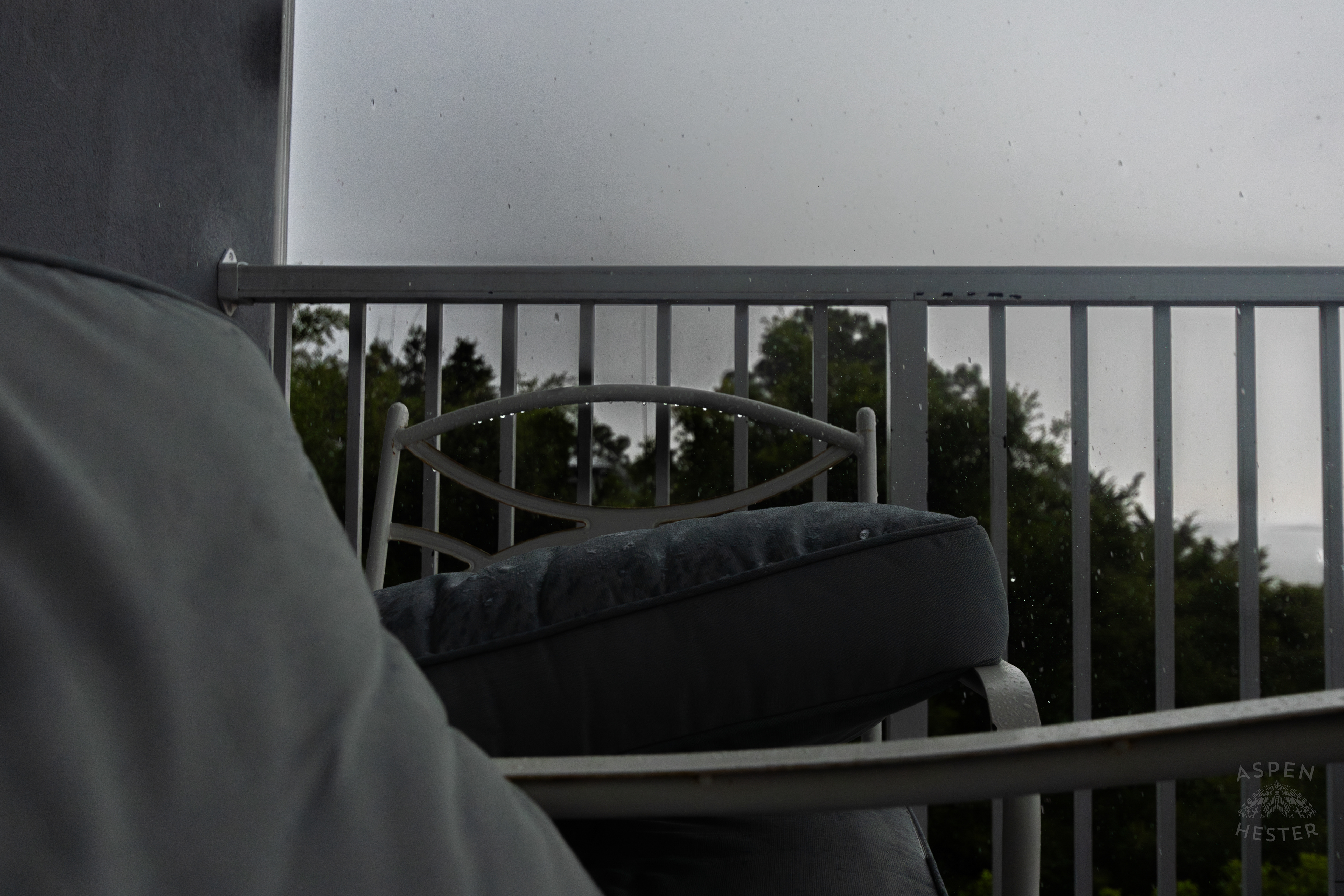 Patio Furniture as A Thunderstorm Rolls Over Tybee Island Georgia. June 27th, 2024/Aspen Hester