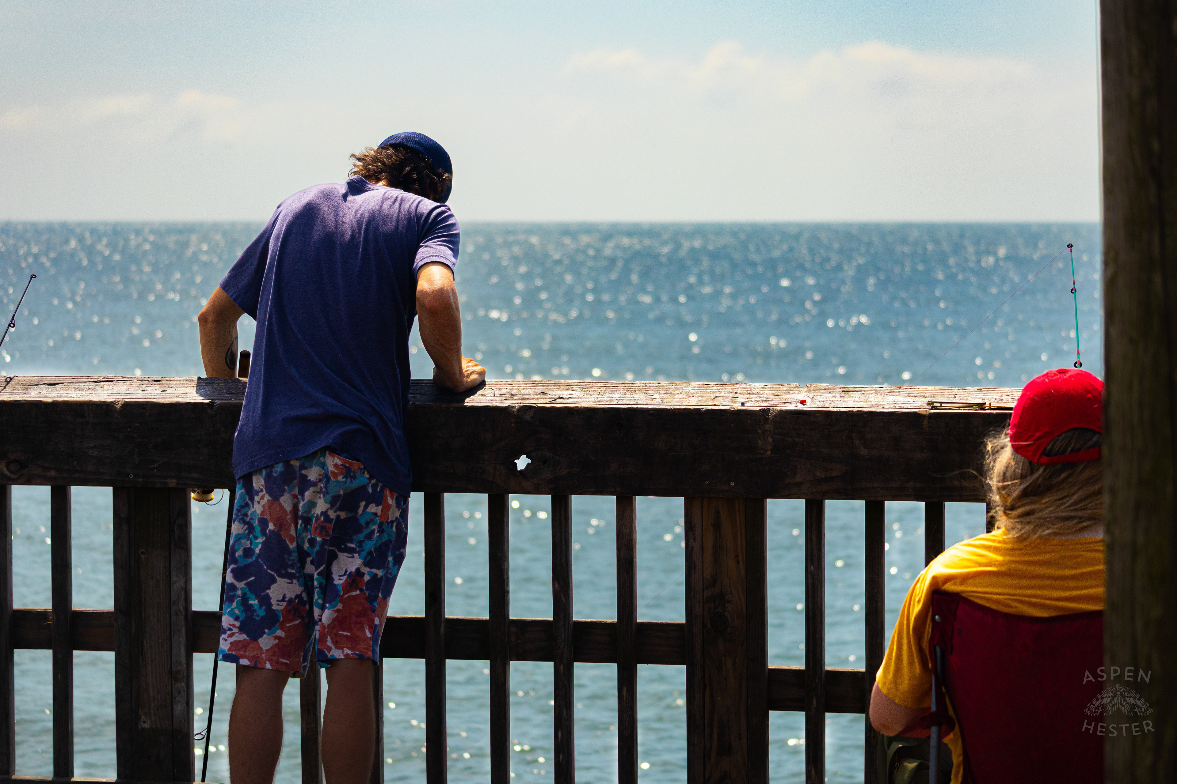 Fisherman on The Tybee Island Pier and Pavilion on Tybee Island Georgia. June 27th, 2024/Aspen Hester