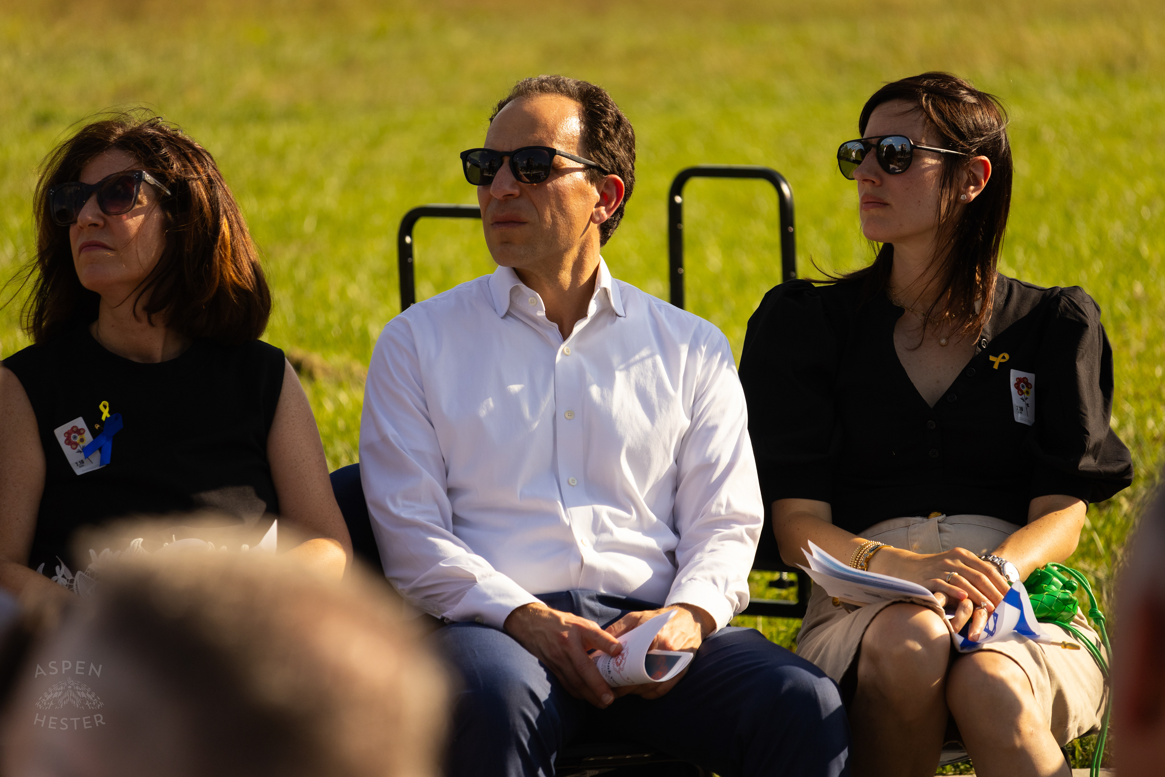 Mayor Craig Greenberg and First Lady Rachel Greenberg in The Crowd Gathered at The Trager Jewish Community Center to Remember The Victims and Pray for Peace One Year After The October 7th 2023 Hamas Attack. October 6th, 2024/Aspen Hester