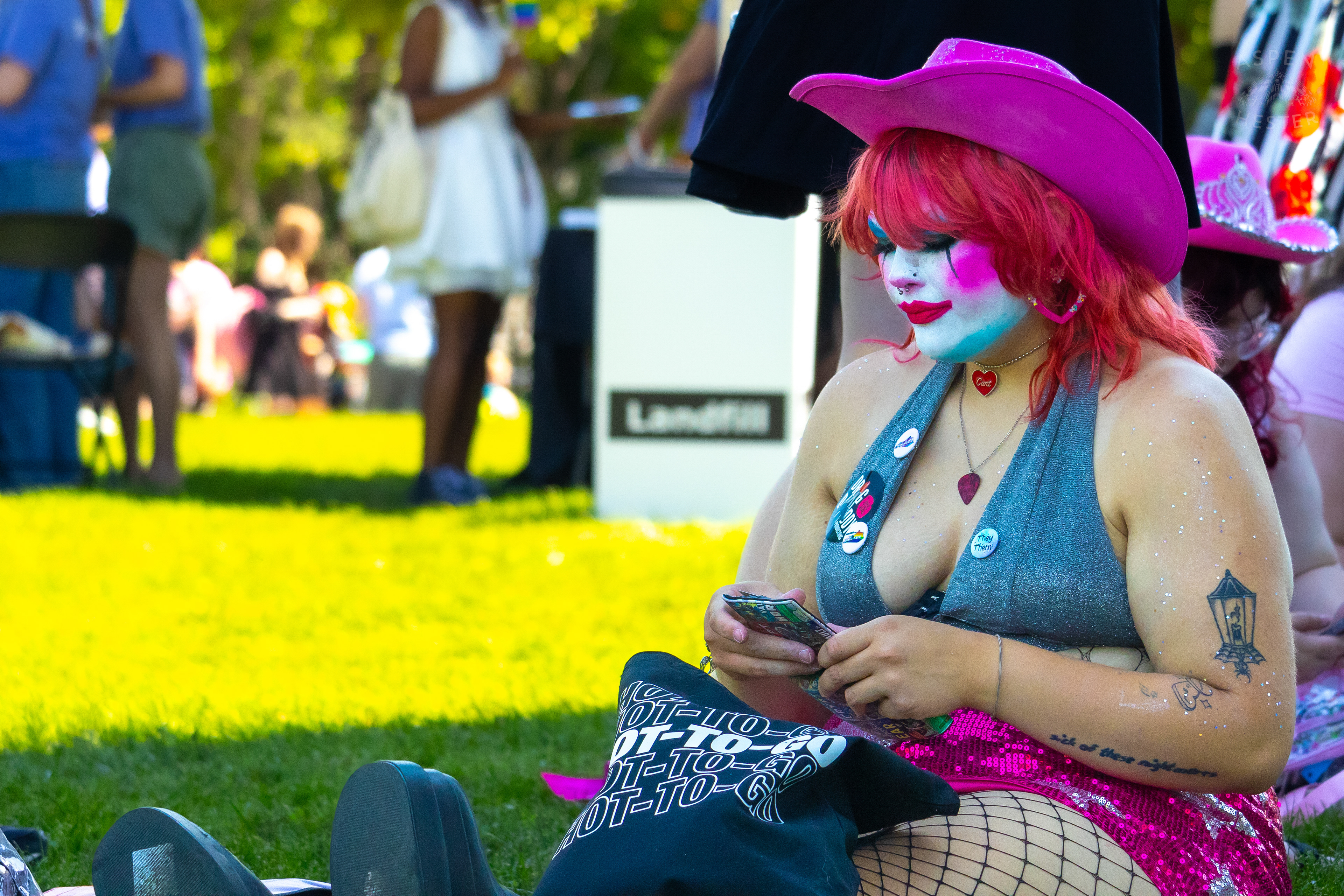 A Queer Clown at The Kentuckiana Pride Festival. June 15th, 2024/Aspen Hester