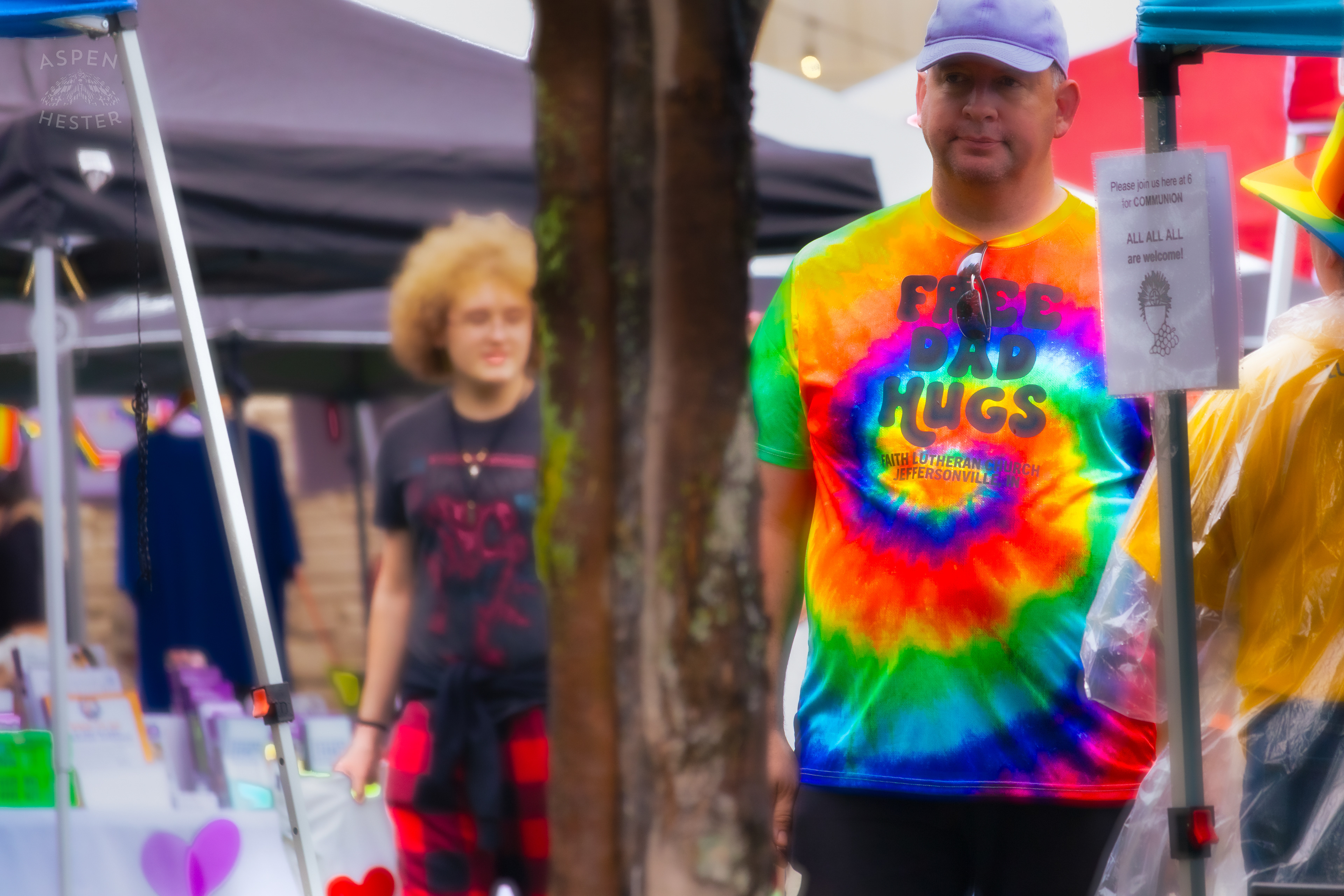 'Free Dad Hugs' at Southern Indiana Pride. June 1st, 2024/Aspen Hester