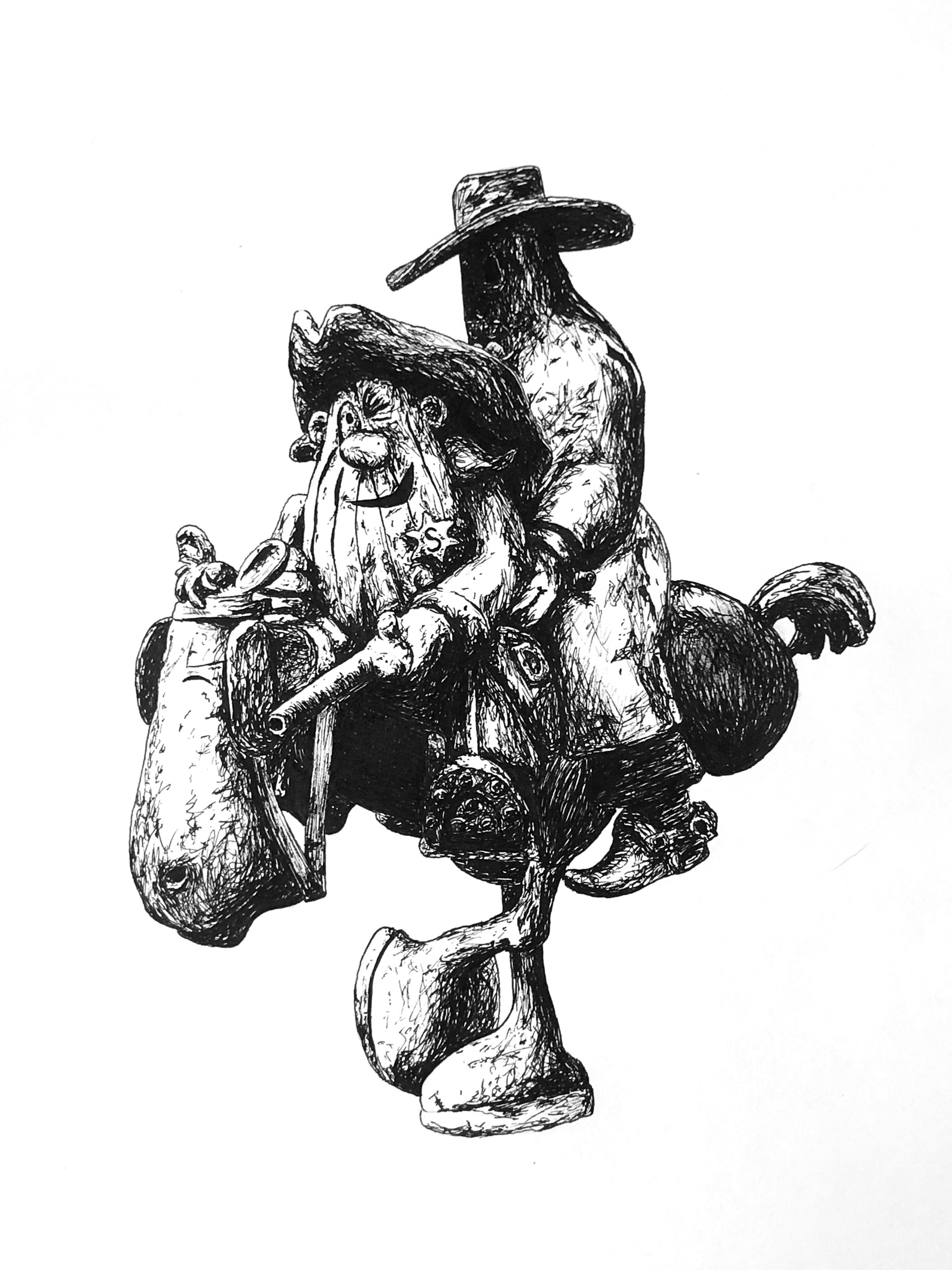 The Lobby Dosser. 40 x 50 cm Pen and ink on paper.
