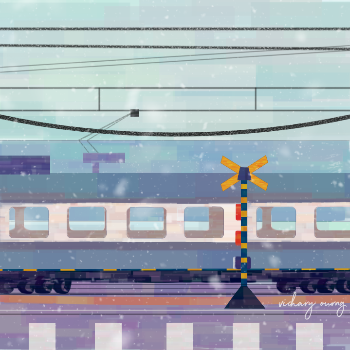 Winter Train, December 2019, Adobe Photoshop.