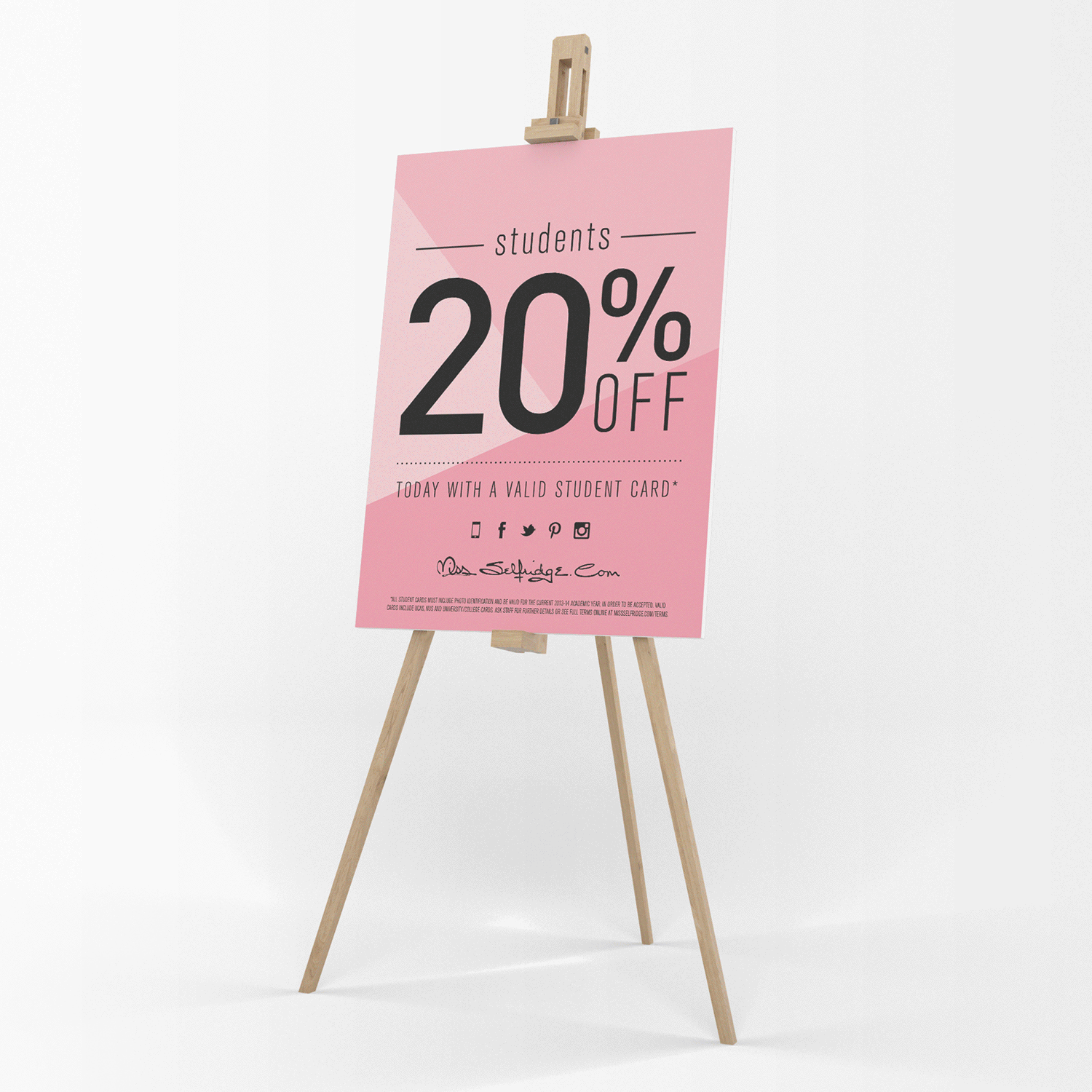 Instore easel poster, window decal and flyer