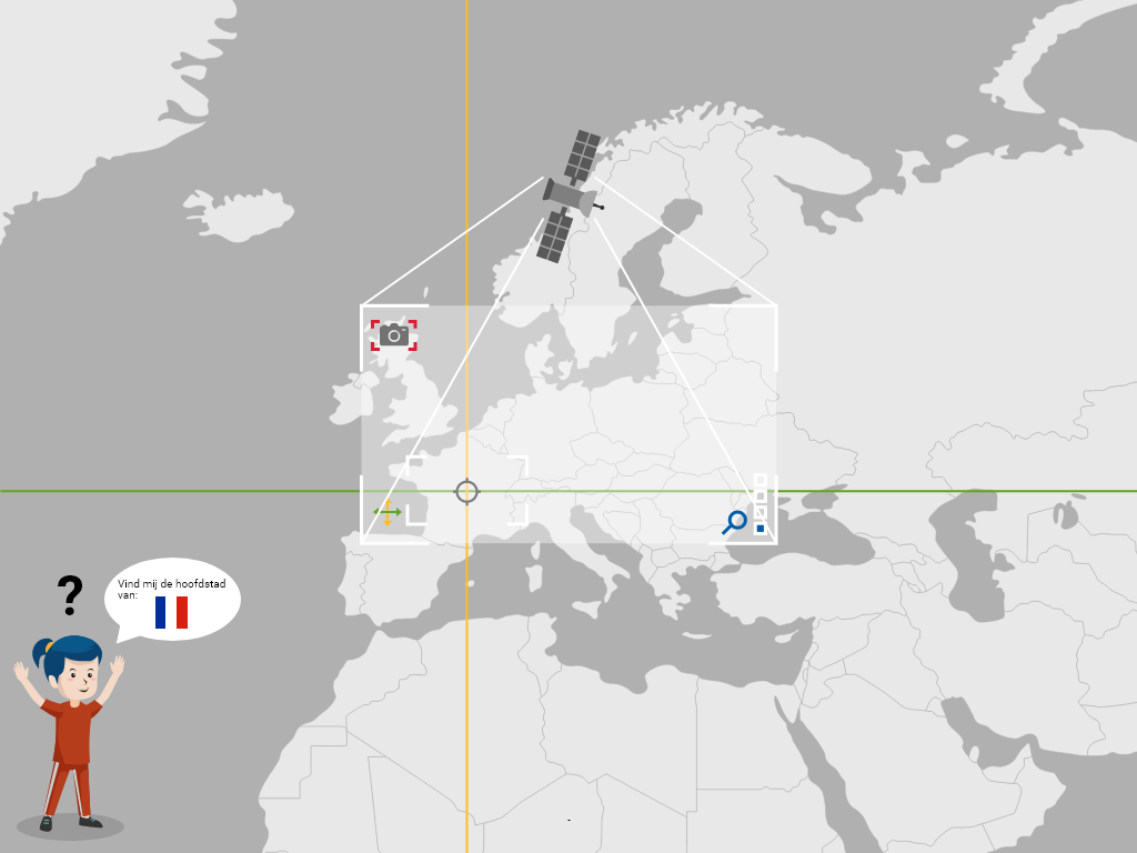 De spelers overleggen waar ze Sofie denken te vinden en navigeren met de knoppen naar deze locatie.