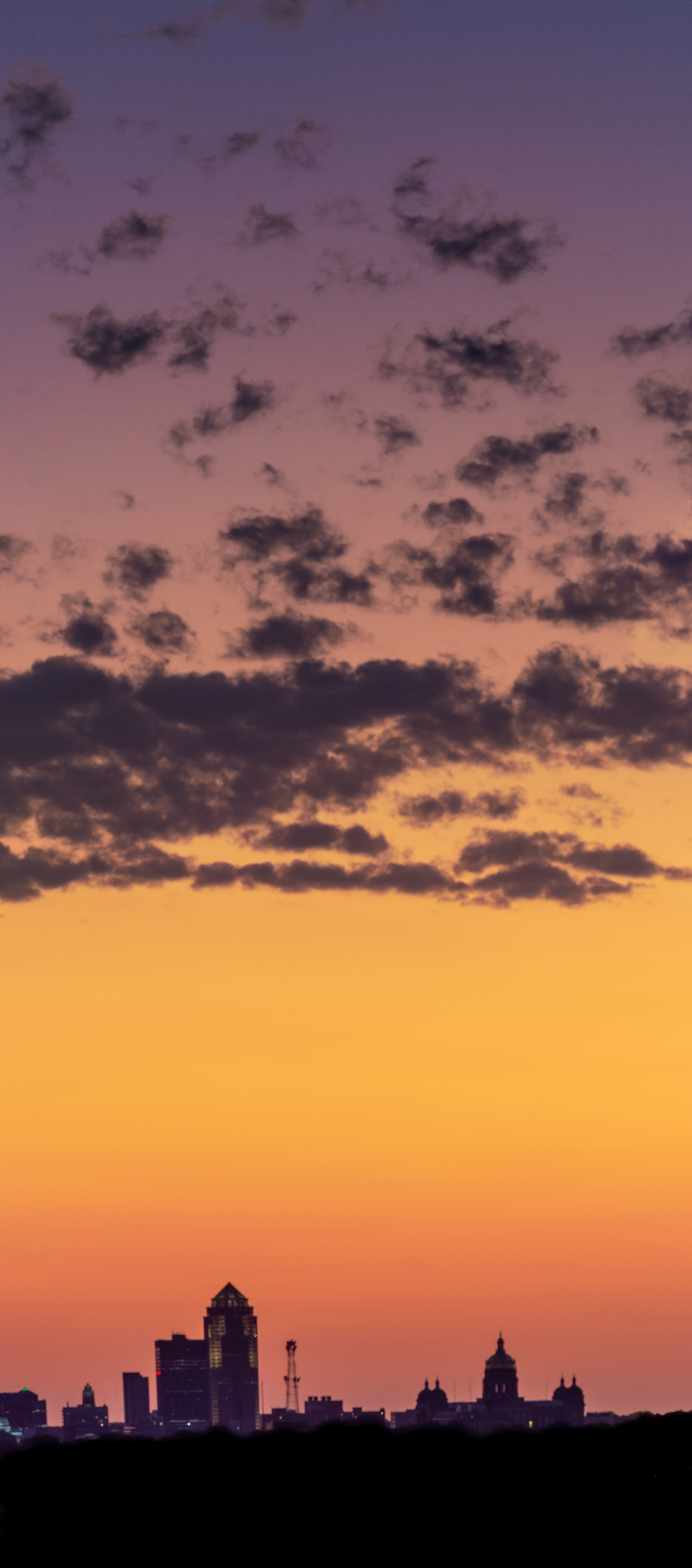 Vertical Panorama of the Skyline at Sunset