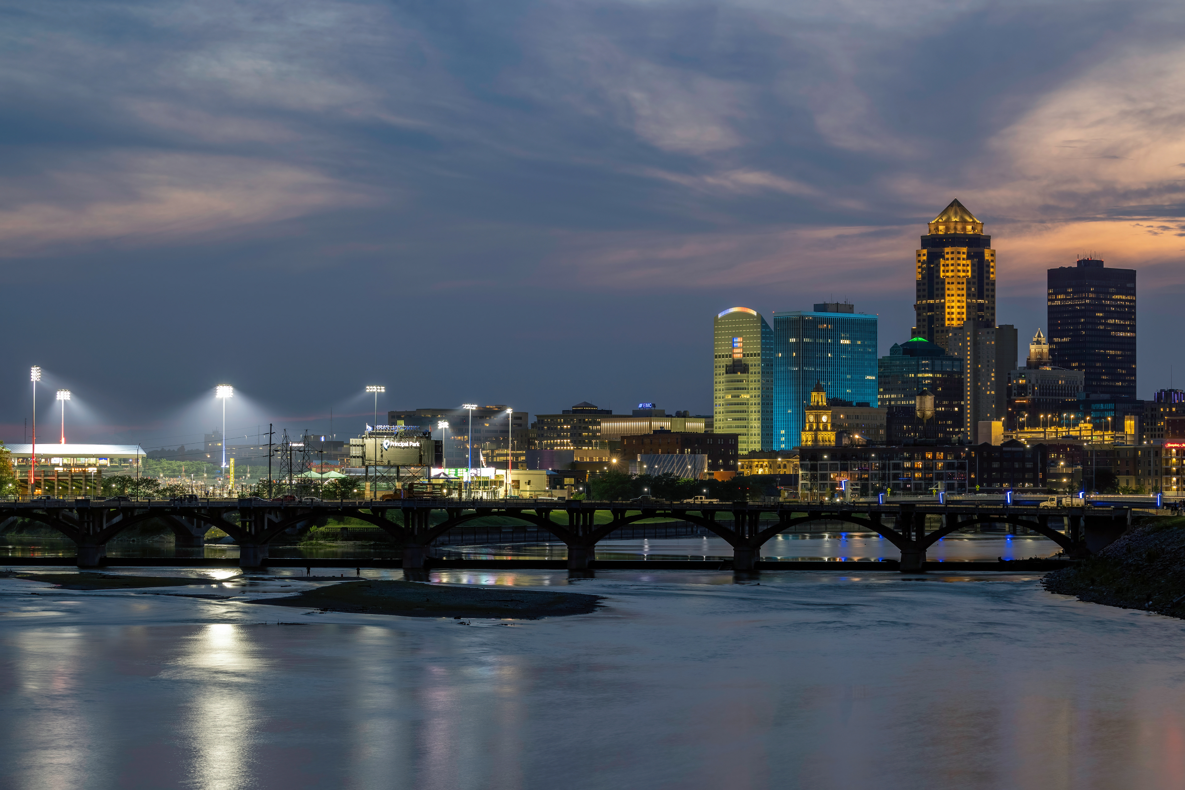 Skyline Sunset During Iowa Cubs Game
