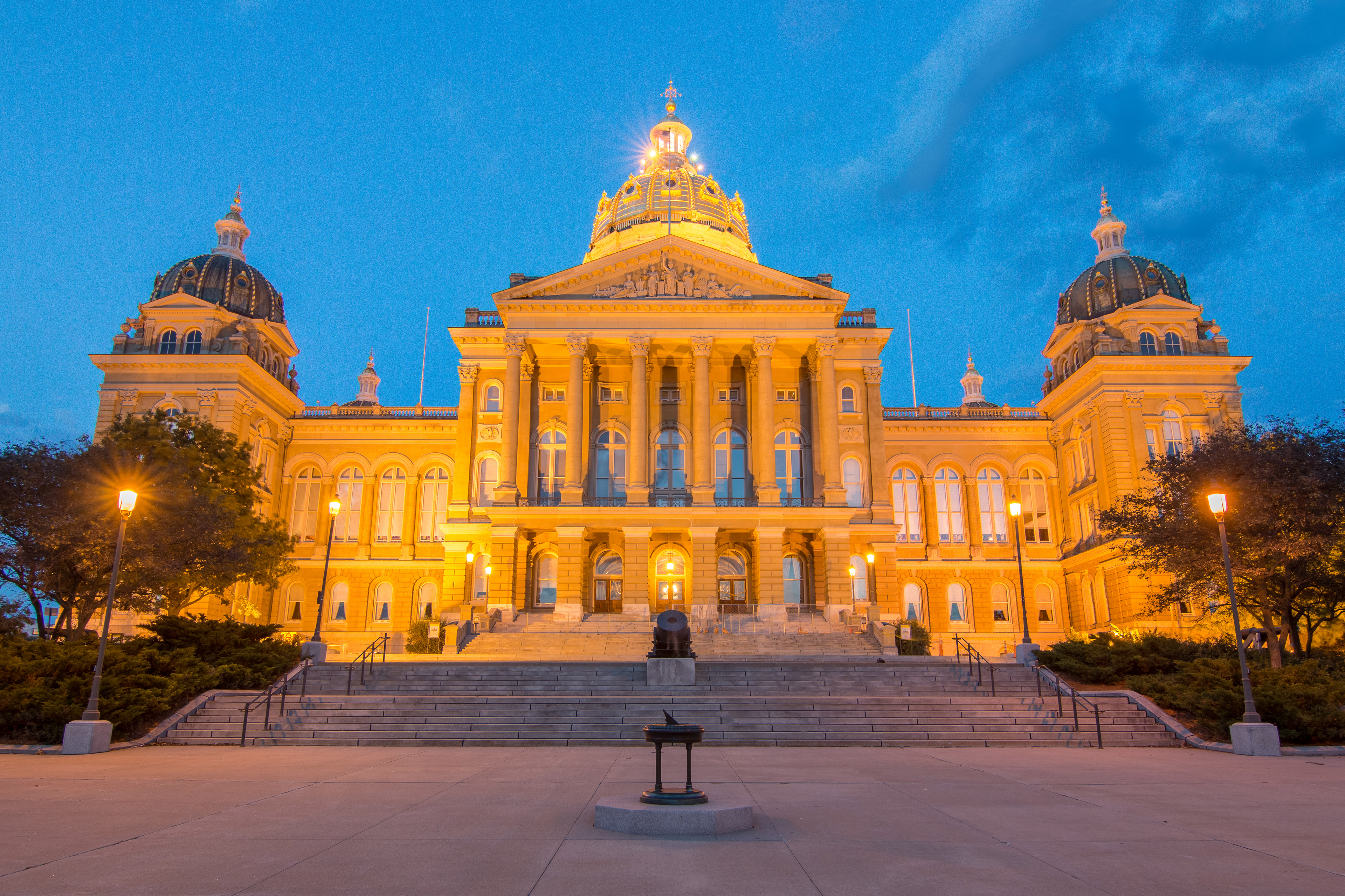 Front of the State Capitol Building at Night