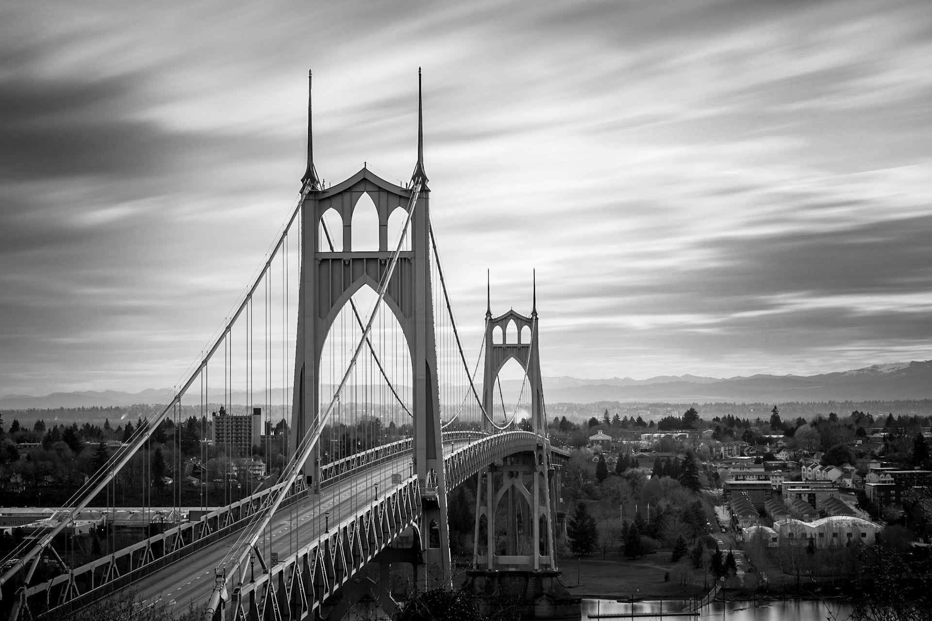Overlooking the St. Johns Bridge in Portland, Oregon.