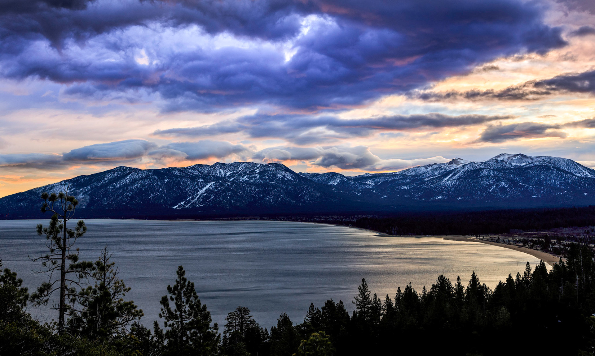 Sunrise over Lake Tahoe.