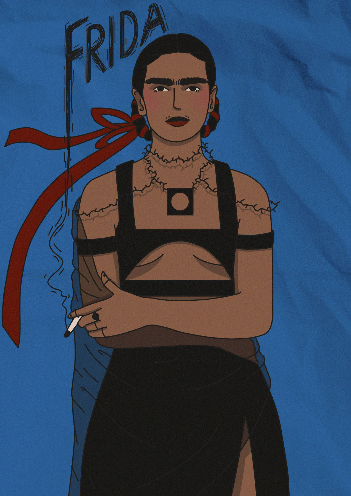 Frida Kahlo, Outfit inspired by Jean Paul Gaultier's 1998 spring collection "Hommage a Frida Kahlo"