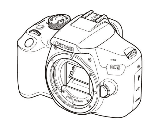 Canon EOS SLR technical linework illustration