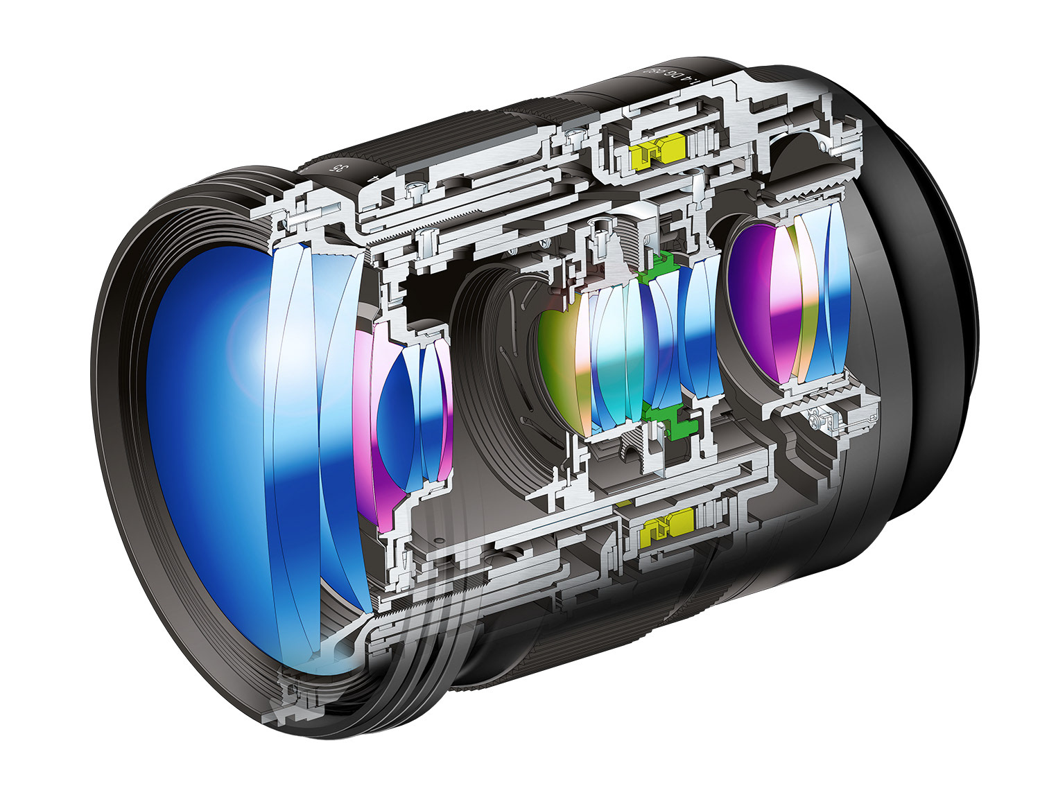 Cross sectional illustration of an SLR camera lens