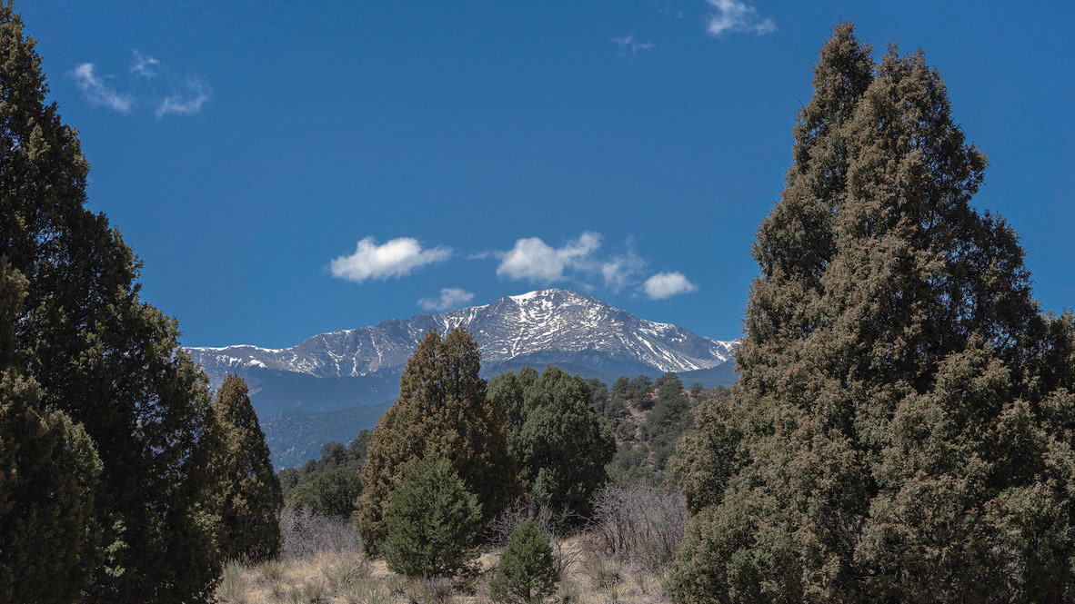 Pikes Peak captured at Garden of the Gods in Colorado Spring, CO.