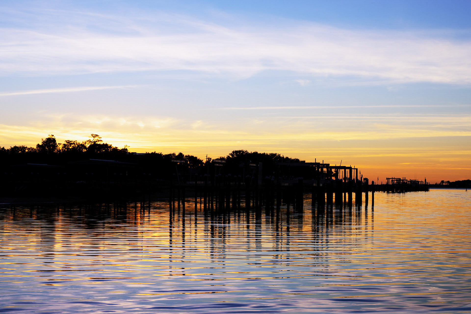 Stillness of the Intercoastal Canal during Sunset