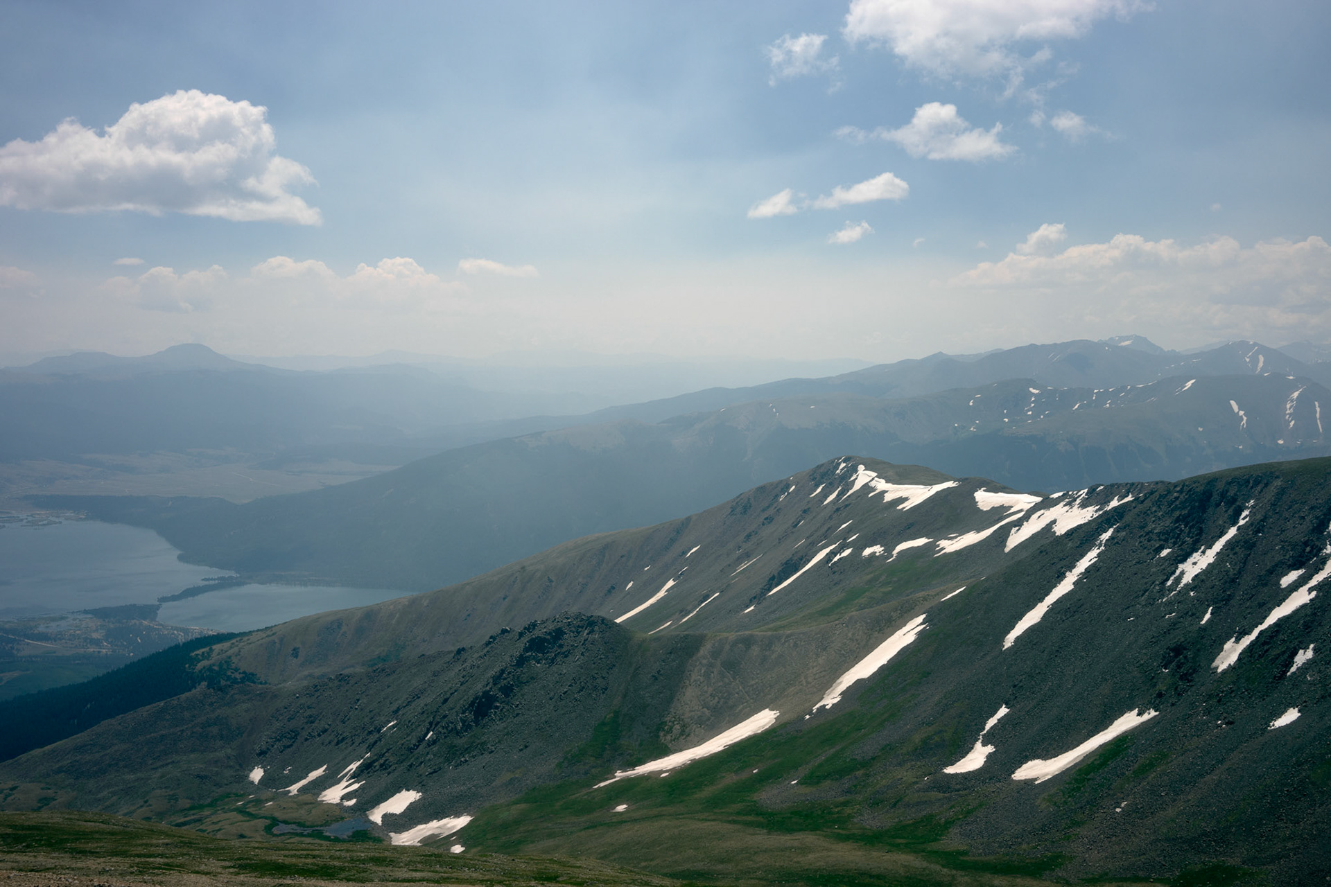 Hiking up Mount Albert overlooking Twin Lakes, Leadville, CO.