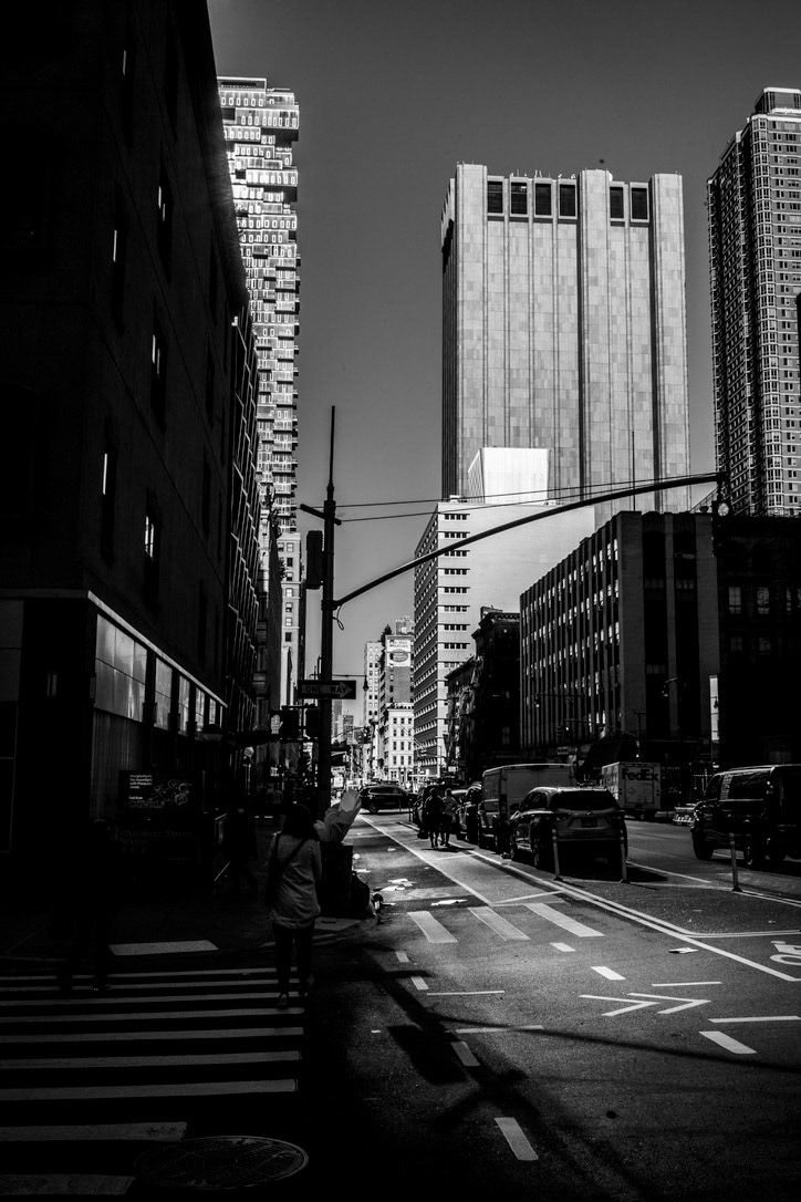 First light in New York shining through the streets