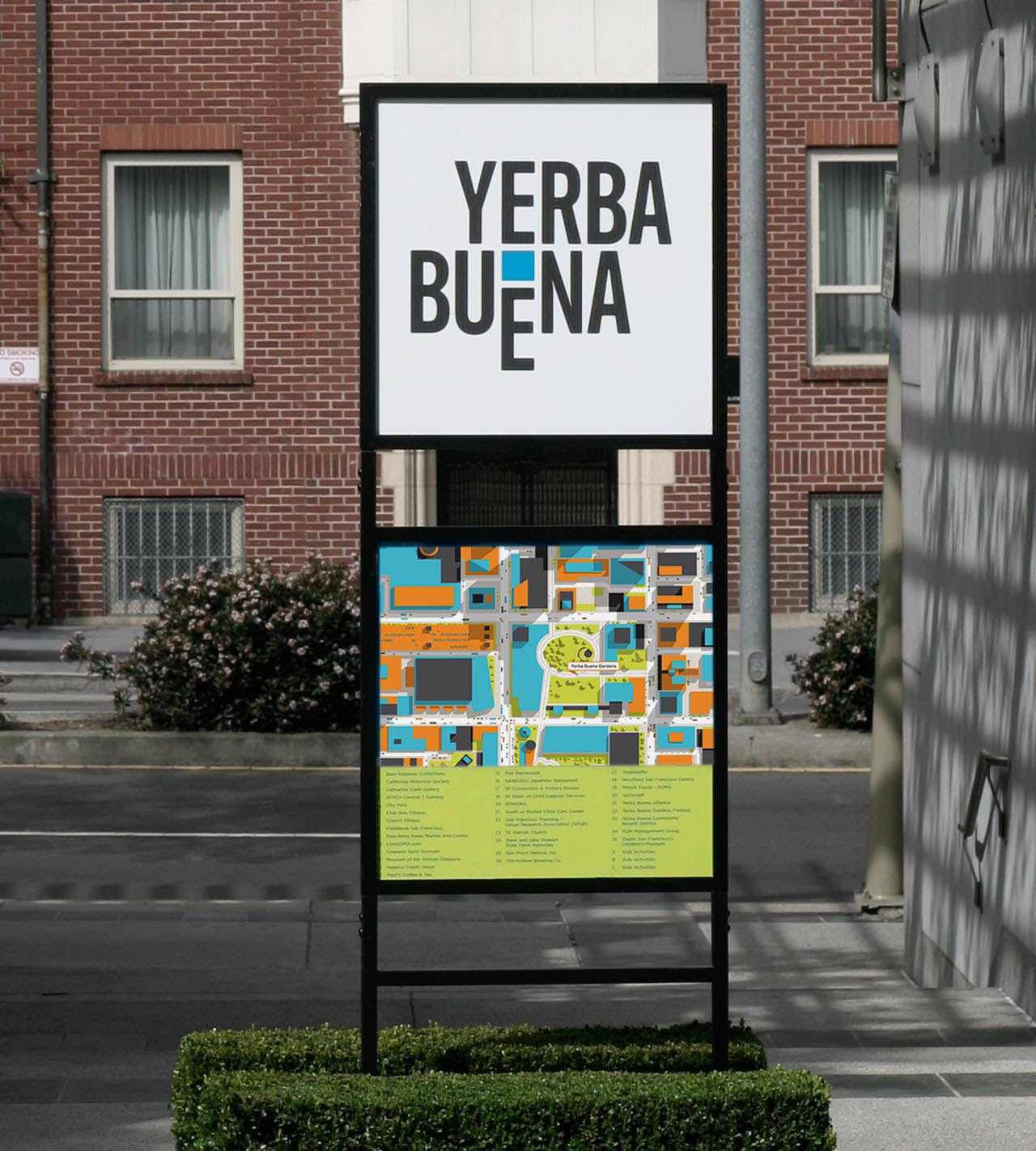 Vue d’ensemble du système wayfinding et de la logique graphique.