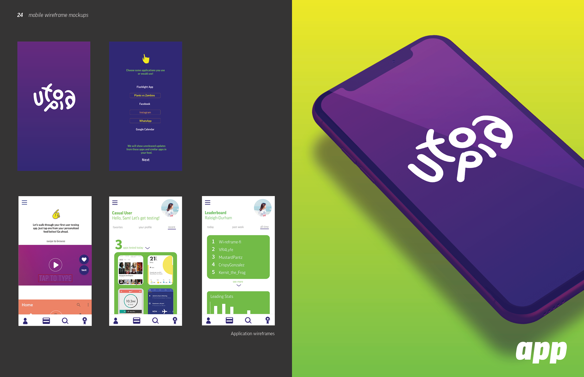 App wireframes and prototype