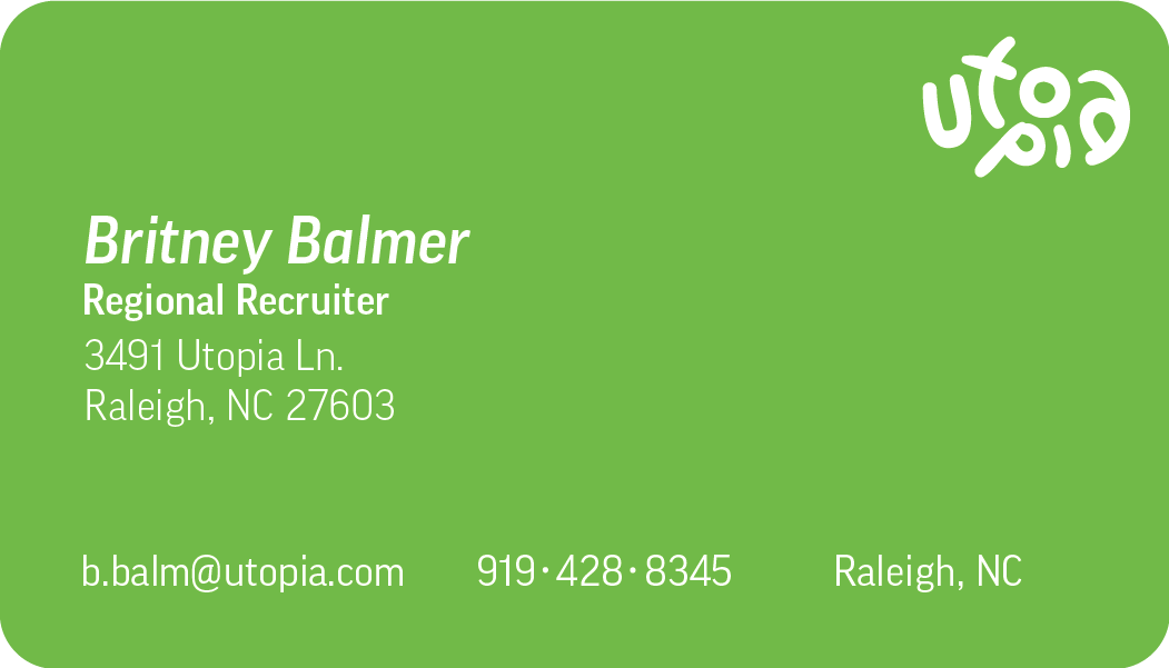 Backside of business card (green)