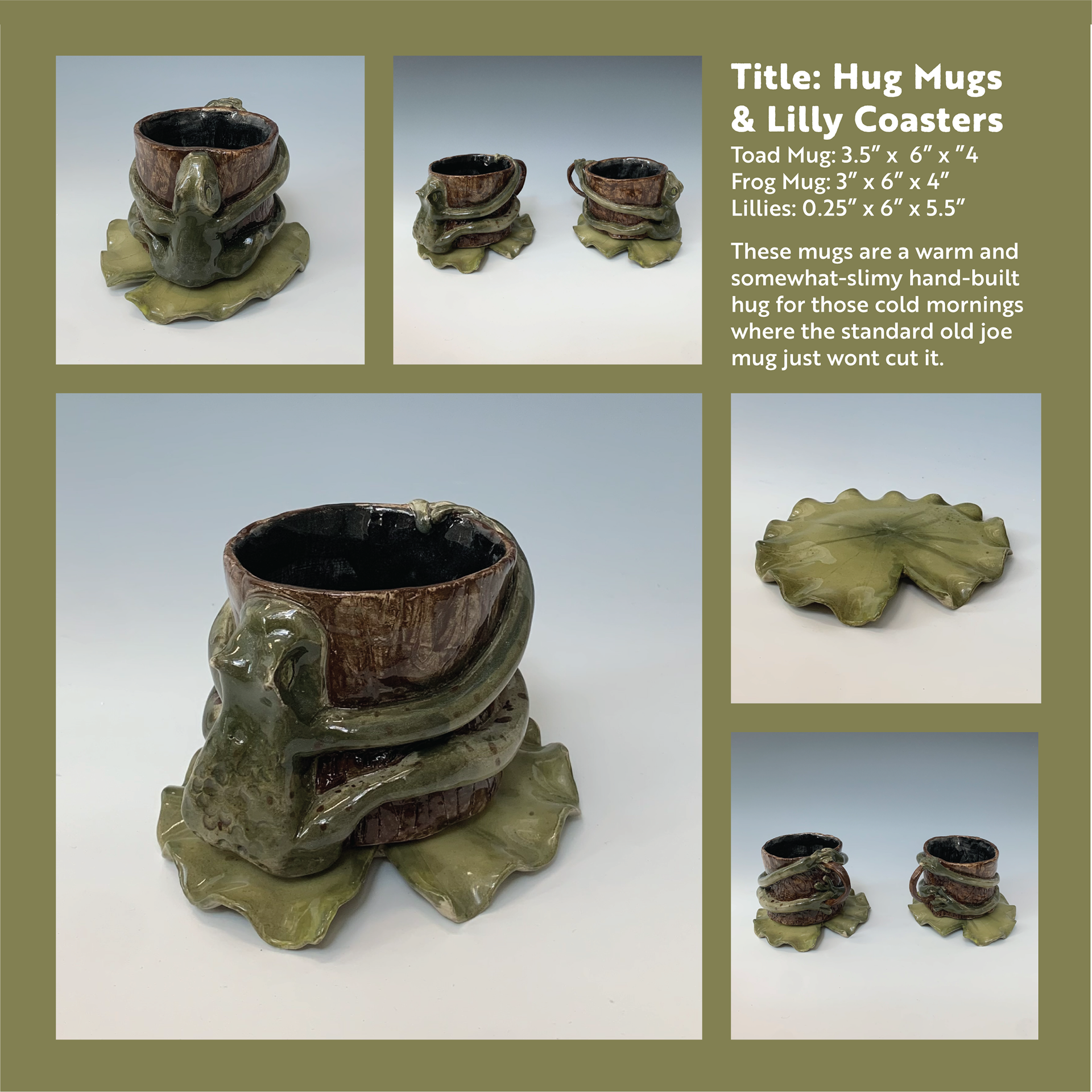 "Hug Mugs" With lilly coasters