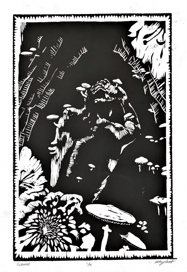 "Outward" Linocut Print