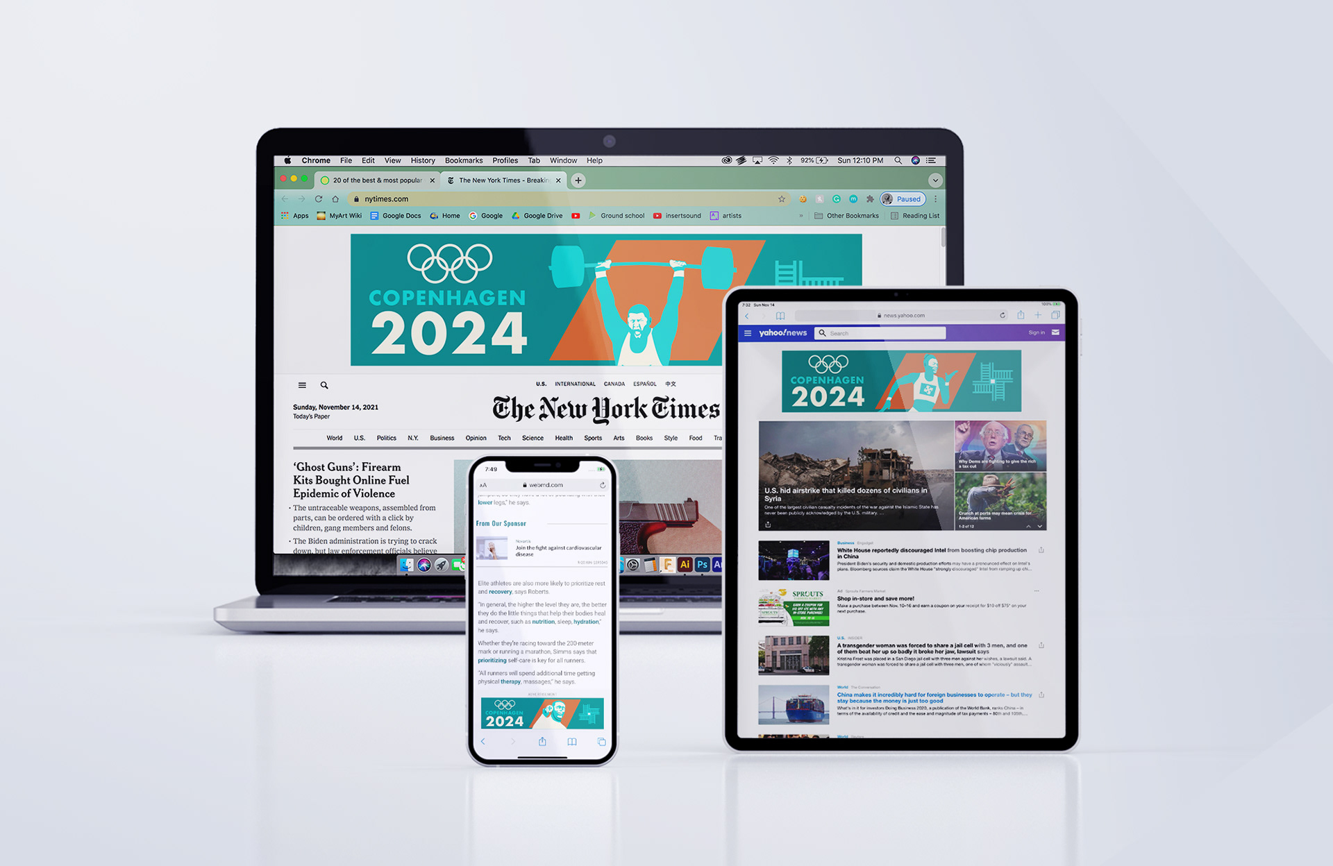 Copenhagen Olympics 2024 Web Banner ad Mockups