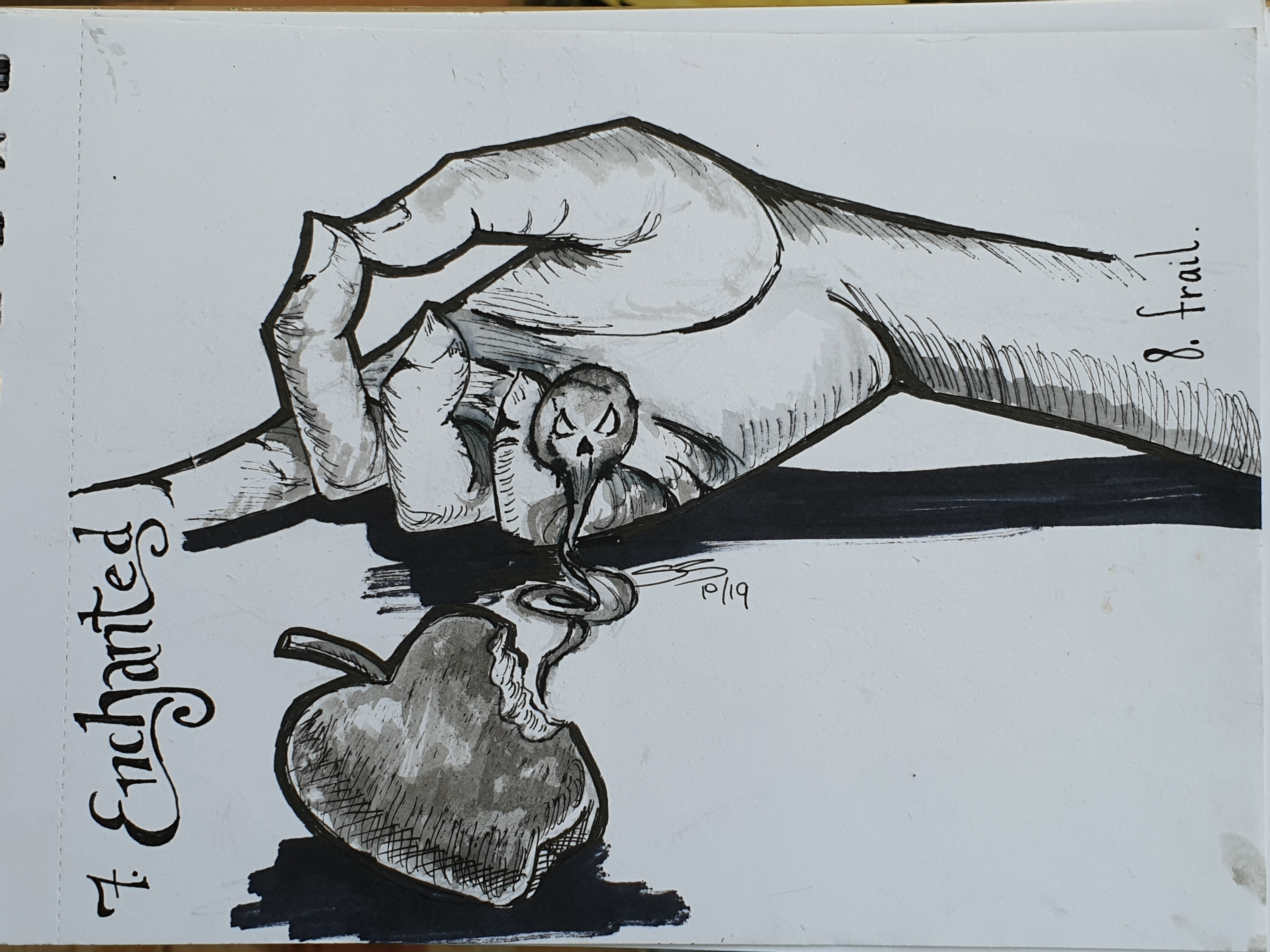 Inktober 2019: Days 7 & 8 - Enchanted & Frail