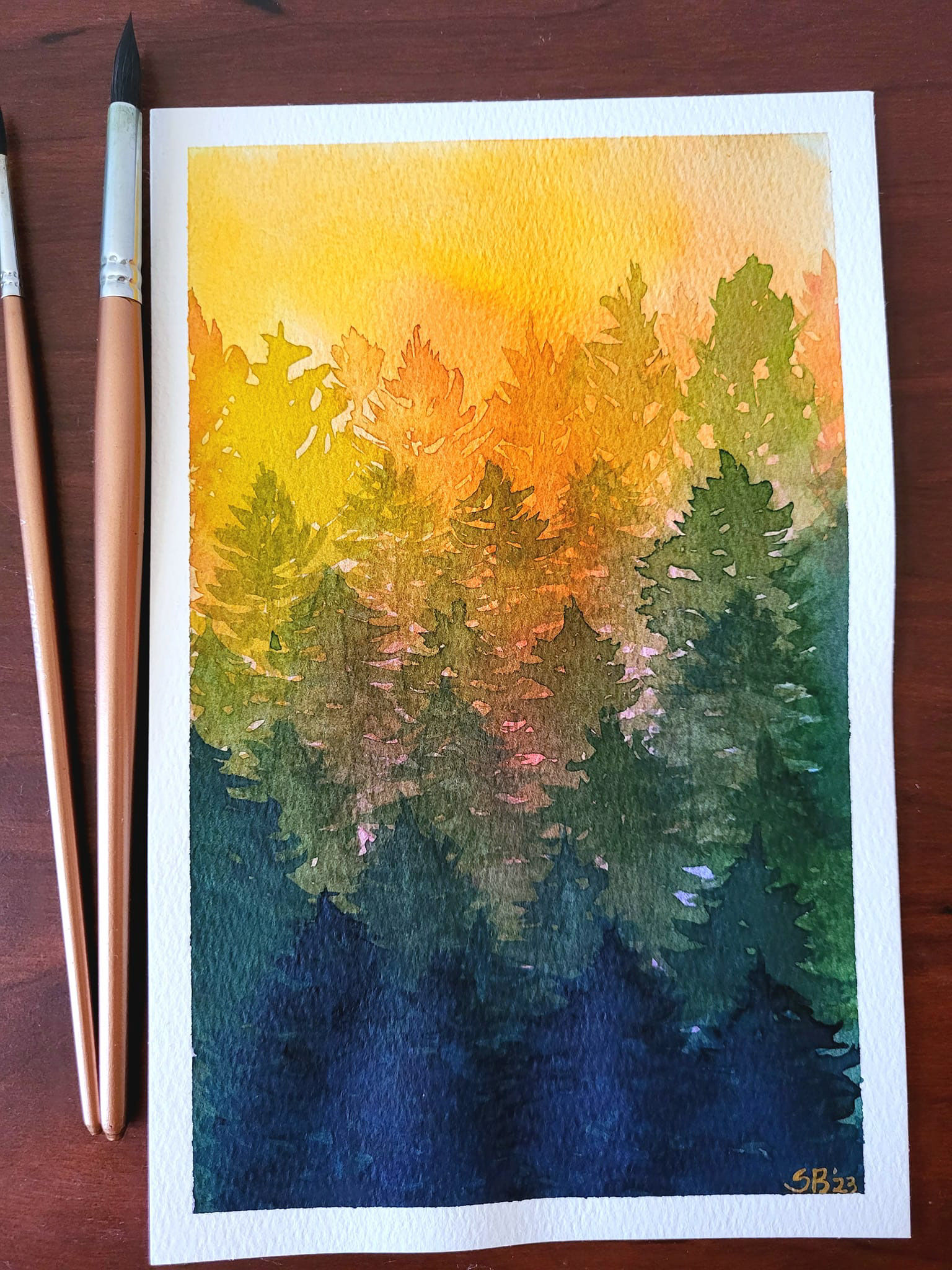 Autumn Glow - watercolor 6x9
