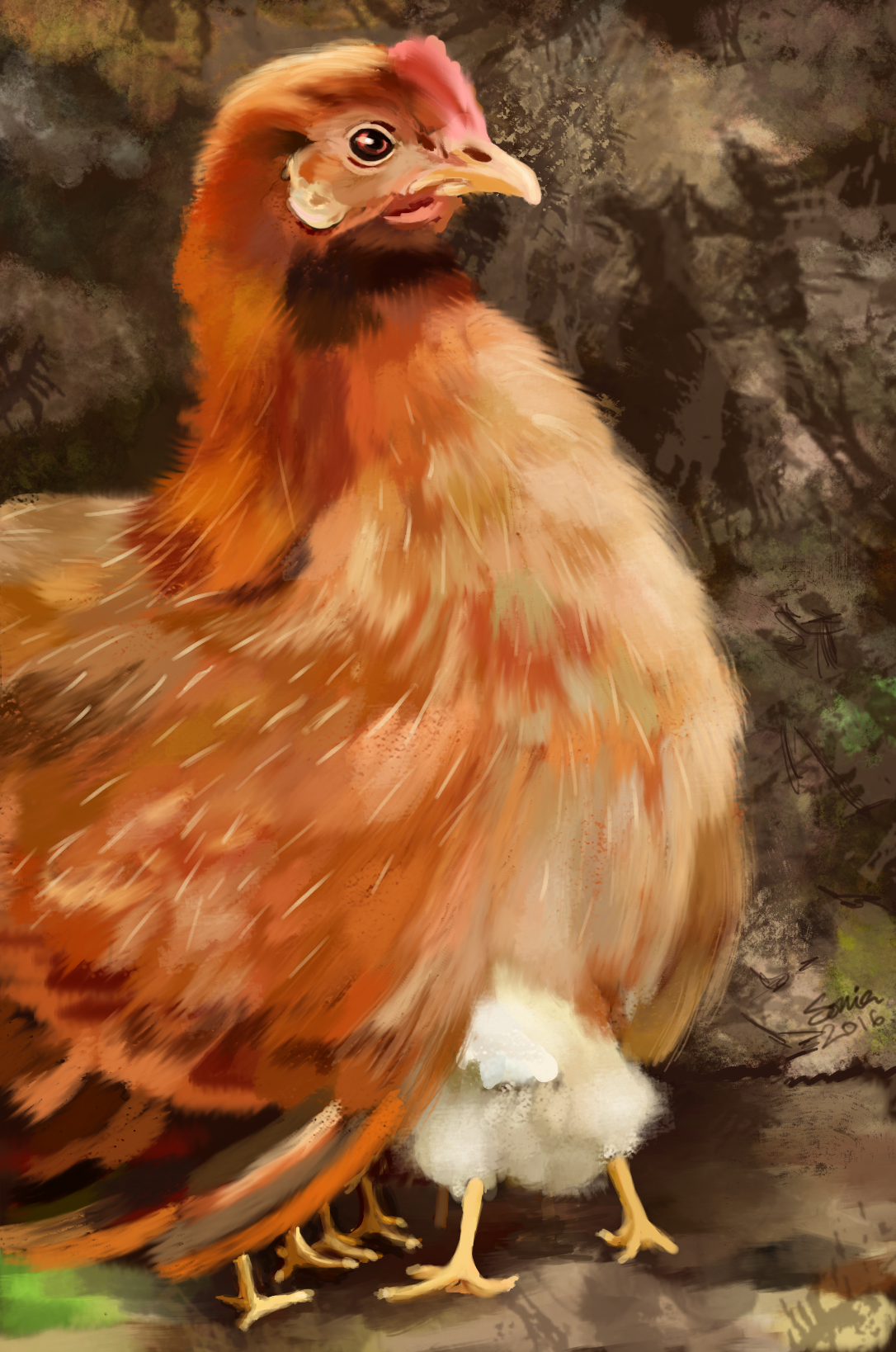 Hen and chick - Krita