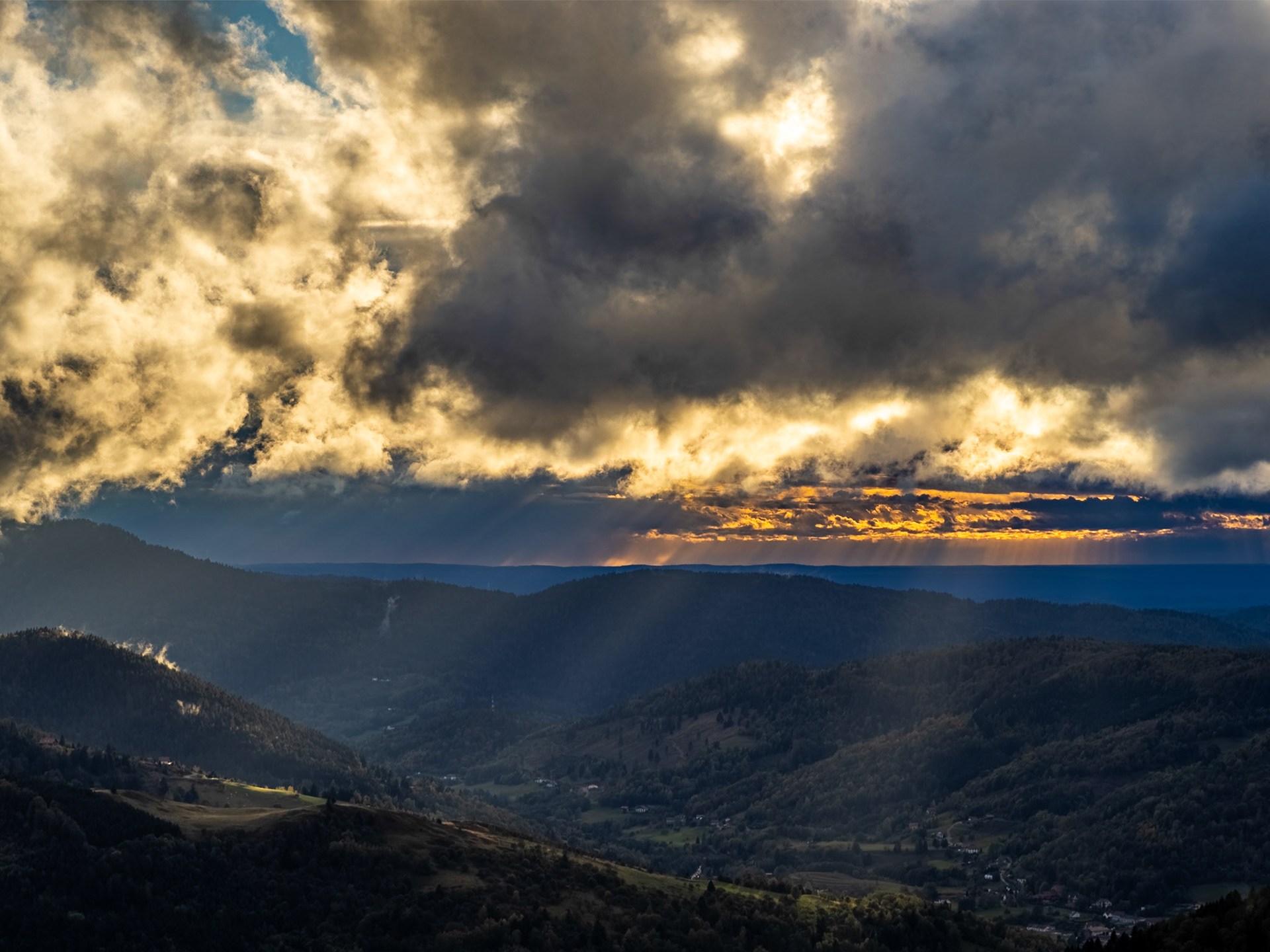 Zonsondergang Col du Drumont