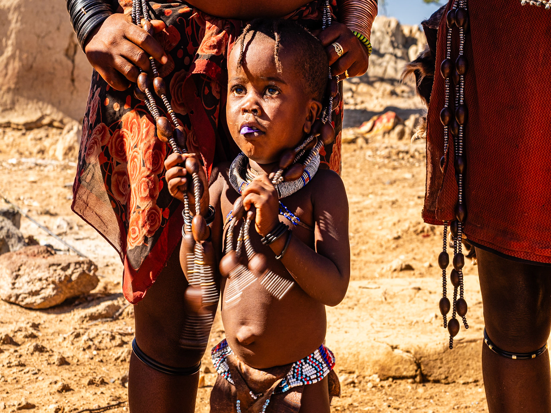Omusaona traditional Himba village nabij Kamanjab