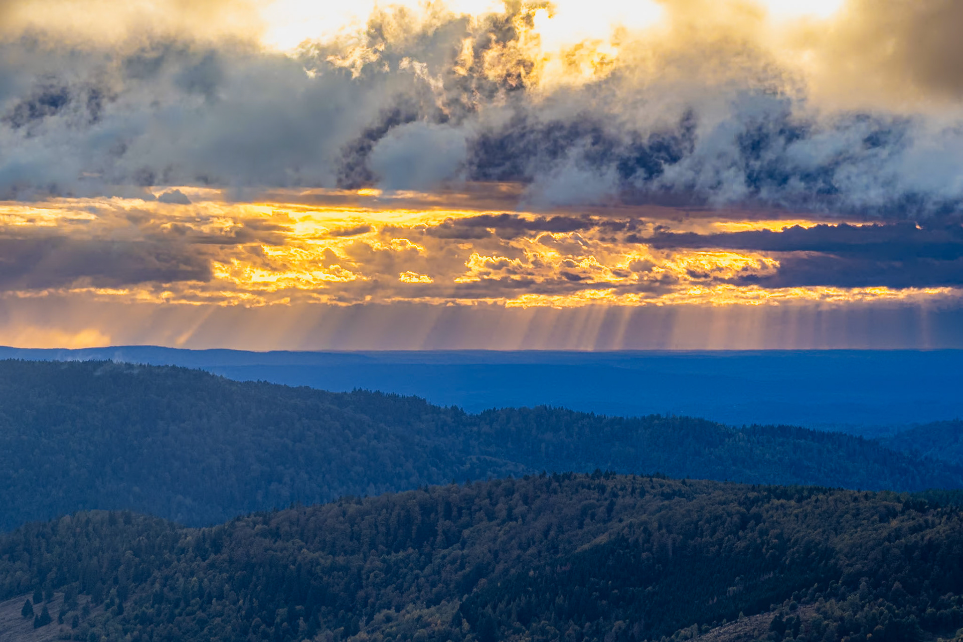 Zonsondergang Col du Drumont