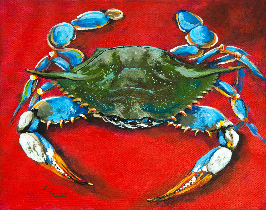 Louisiana Blue on Red